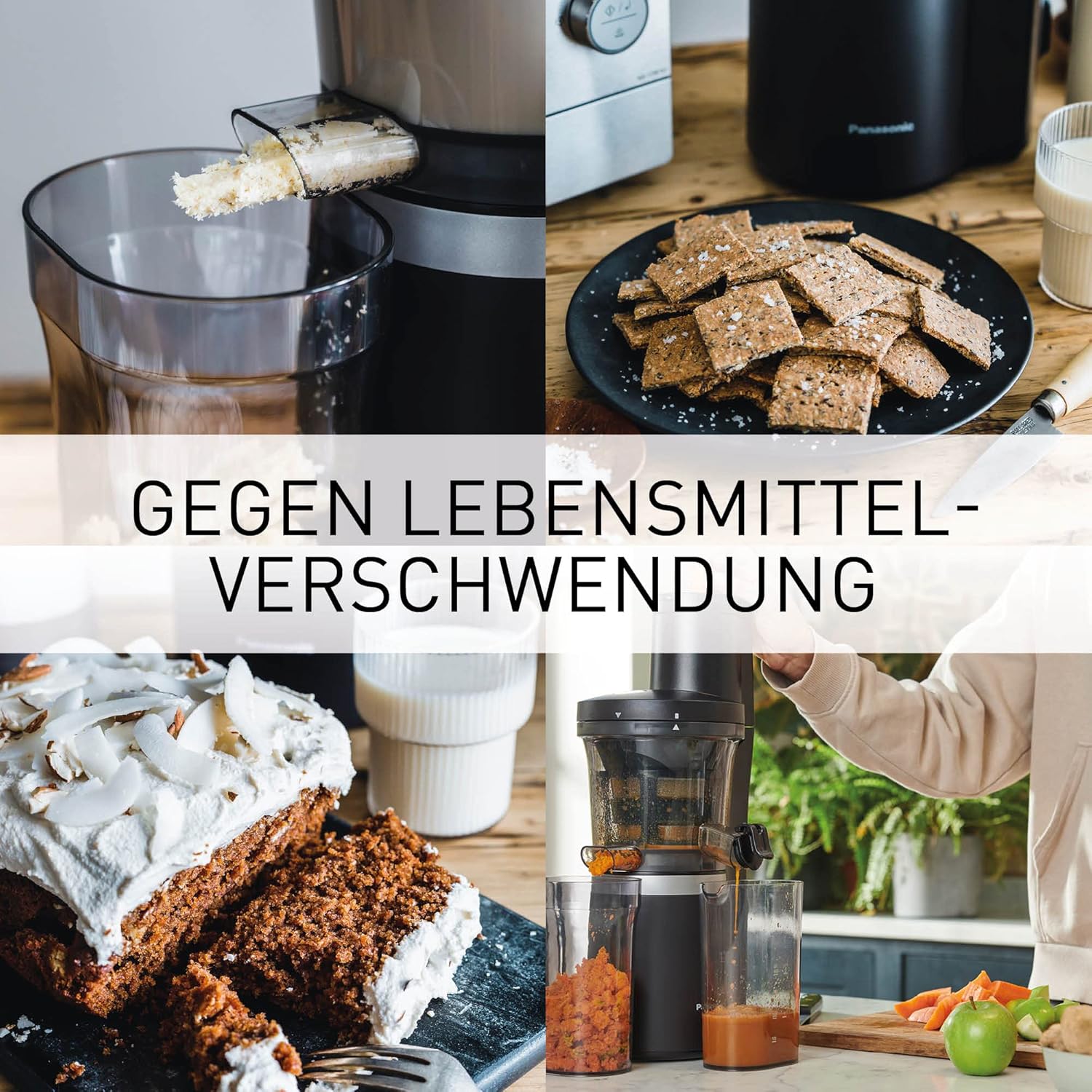 Panasonic Slow Juicer (Gemüse- und Fruchtpresse, automatische Zitruspresse, Edelstahl, Kunststoff, 150 W, Mattschwarz), MJ-L700KXE – Bild 10