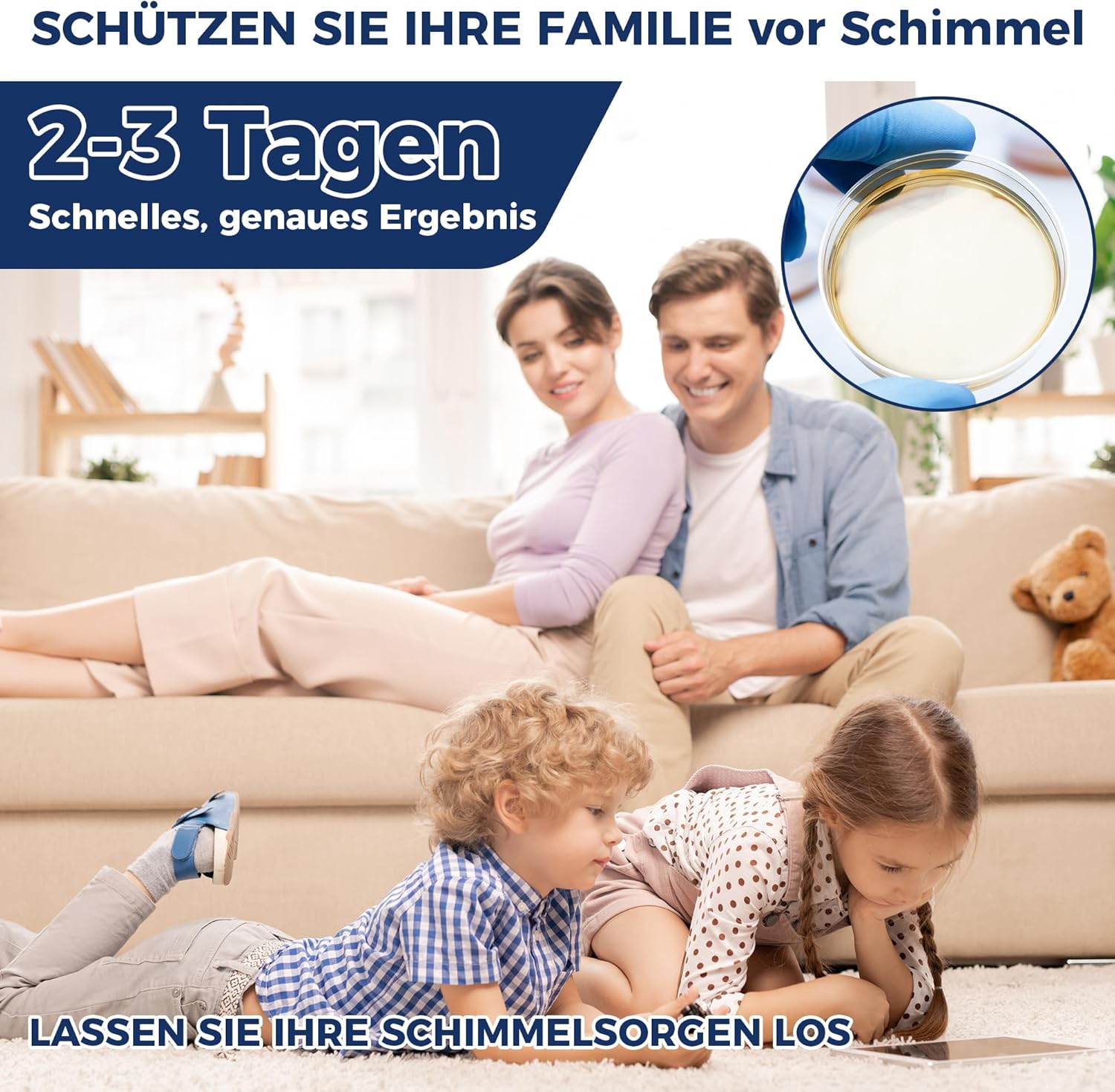 Schimmel-Test-Set für Zuhause – Schimmel-Test für 5 Räume – Schimmel-Schnelltest-Raumluft-Set für Raumluftqualität – inklusive Identifizierungsanleitung und Anleitung – Bild 7