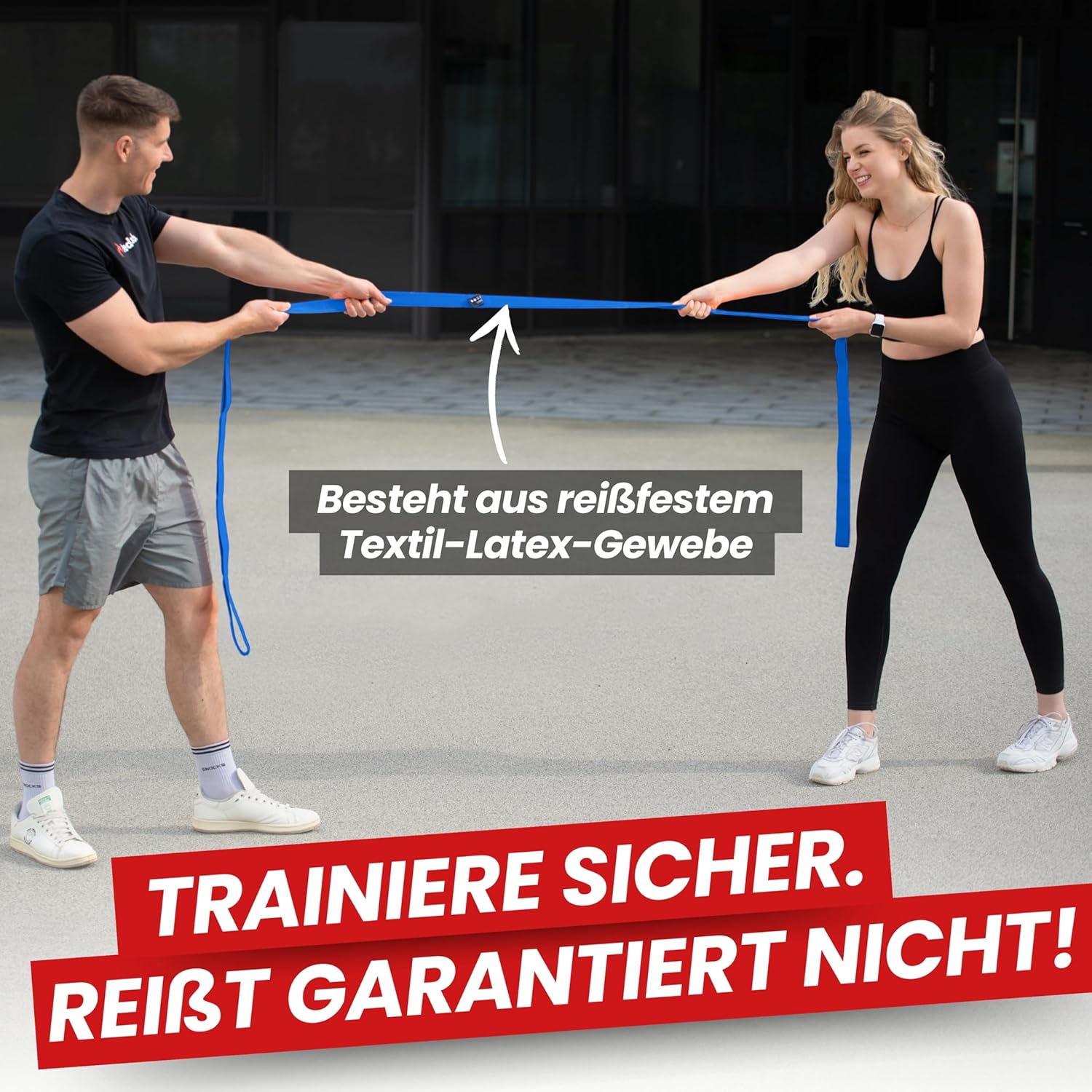 RED RAB Fitnessbänder Stoff – Übungsband mit Schlaufen – 245 cm lang – Widerstandsbänder & Widerstandsbänder Krafttraining – Fitnessband, Widerstandsband Fitness, Gummiband Sport – Bild 7