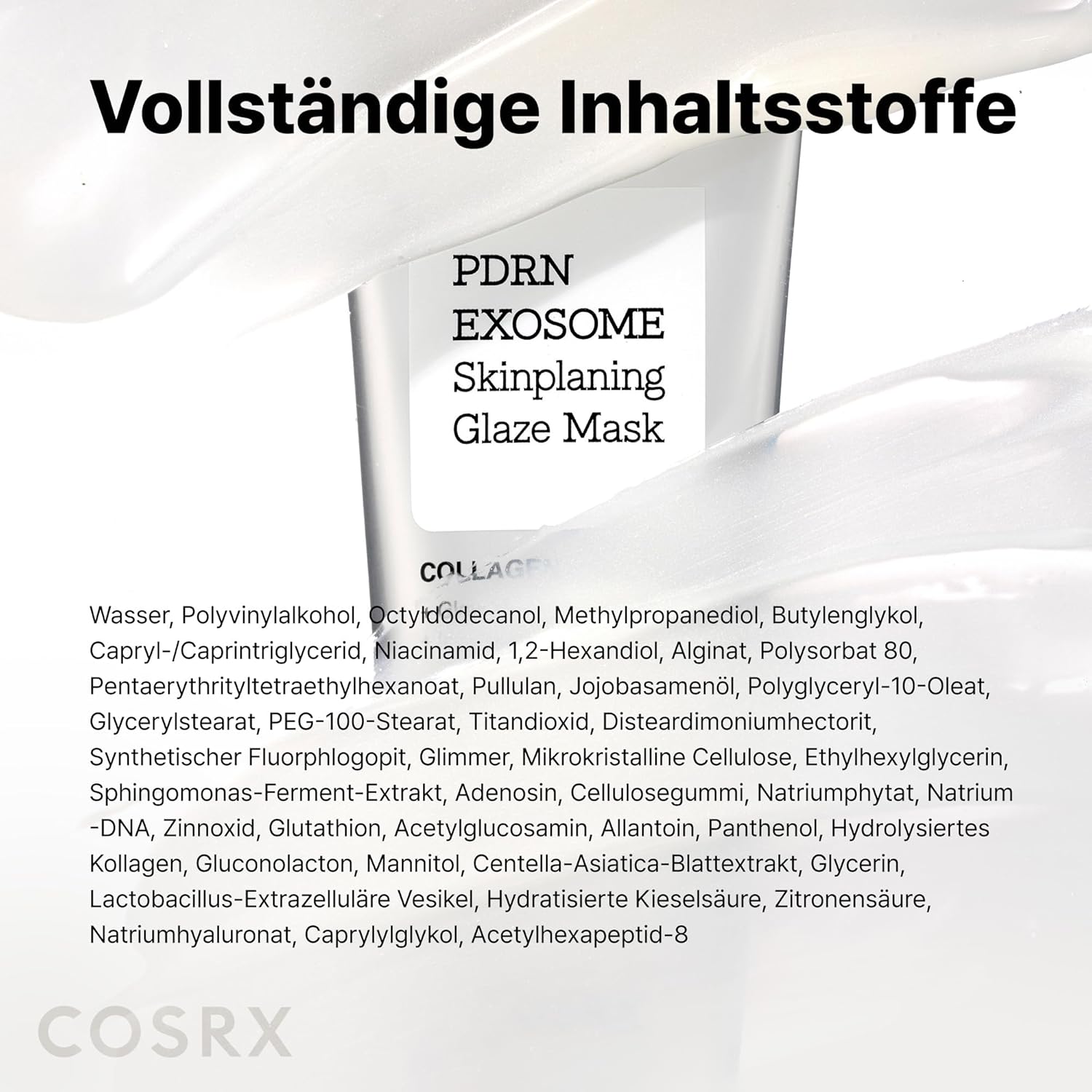 COSRX PDRN Exosome Skinplaning Glaze Mask für Glashaut mit Lachs-DNA PDRN und Exosomen, Collagen Night Wrapping Mask für das Gesicht, mit Silikonbürste, verfeinert die Haut, 50 ml, koreanische Hautpflege – Bild 9