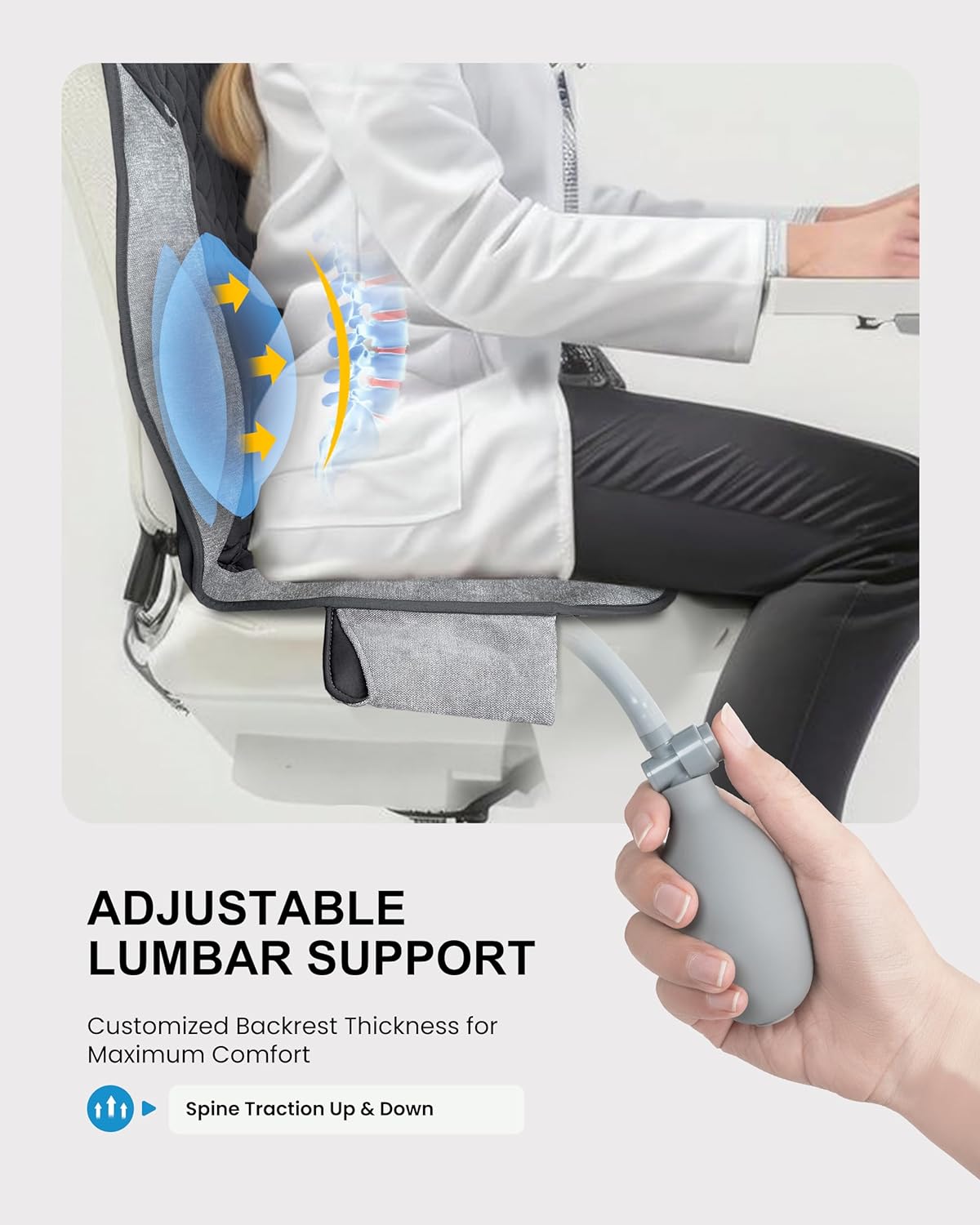 COMFIER Massagematte mit Wärme und innovativer verstellbarer Lendenwirbelstütze, Vibrationsmassage-Sitzpolster, Rückenmassagegerät zur Linderung von Rückenermüdung, Geschenke für Frauen – Bild 5