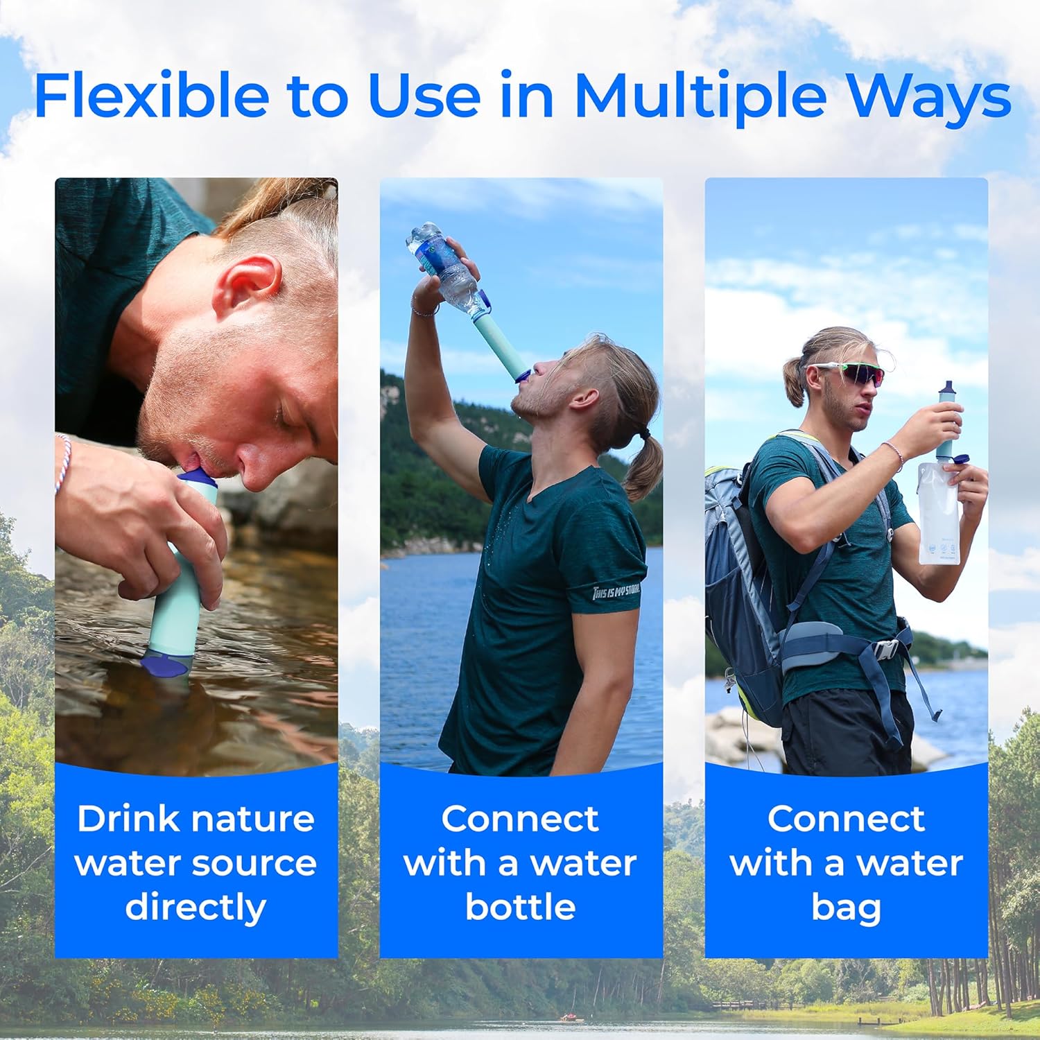 Waterdrop Wasserfilter für den Außenbereich – entfernt 99,99 % aller Bakterien, Wasserfilter, Outdoor-Survival-Wasserfilter, Camping-Filtersystem mit Schwerkraft – Wasserbeutel für Notfälle, Wandern, Reisen – Bild 7