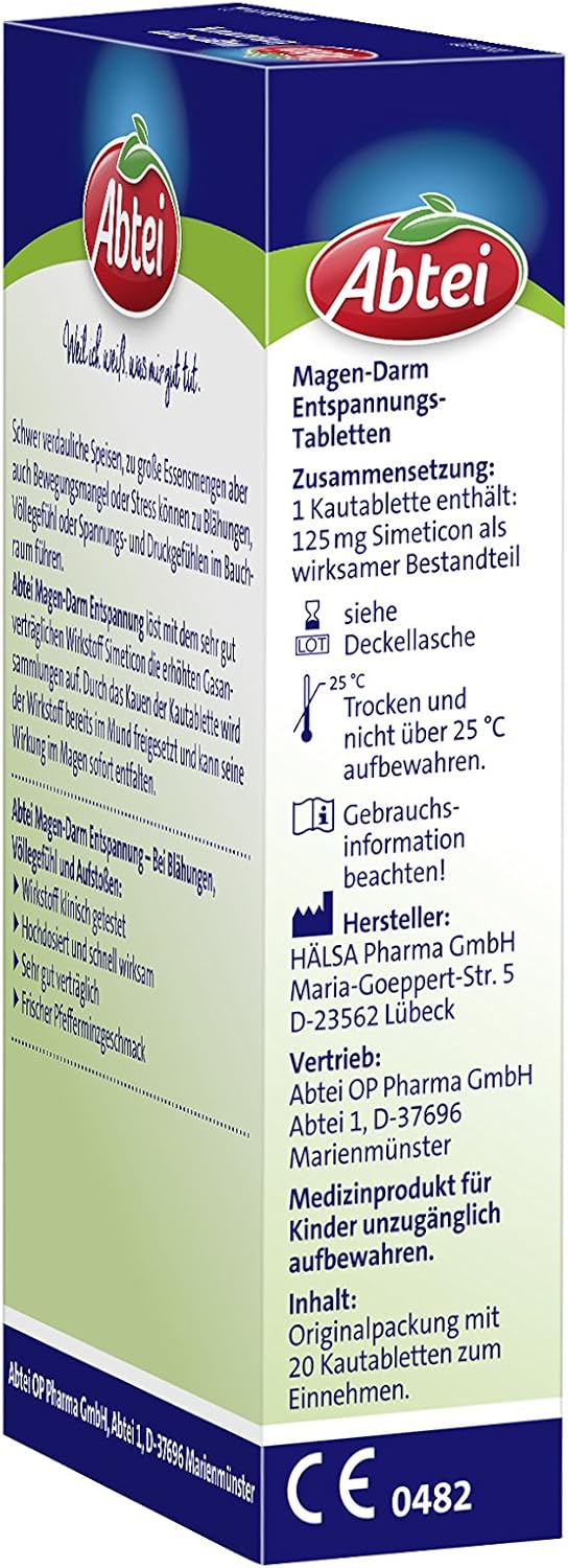 Abbey Magen-Darm-Entspannungstabletten, 20 Stück, 1 Packung (39 g) – Bild 5