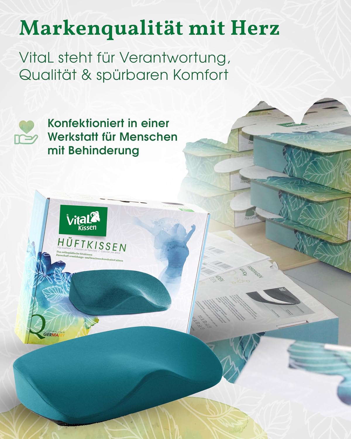 Hüftkissen – Das Original Orthopädisches Sitzkissen – Ergonomisches Keilkissen für Bürostuhl & Stuhl – Entlastet Rücken, Hüfte, Knie & LWS – Gegen Schmerzen & aufrechtes Sitzen – Bild 7