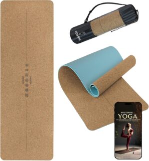 ALPIDEX Kork-Yogamatte, 183 x 61 x ...
