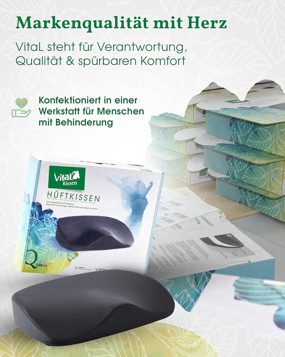 Hüftkissen – Das Original Orthopädisches Sitzkissen – Ergonomisches Keilkissen für Bürostuhl & Stuhl – Entlastet Rücken, Hüfte, Knie & LWS – Gegen Schmerzen & aufrechtes Sitzen – Bild 7