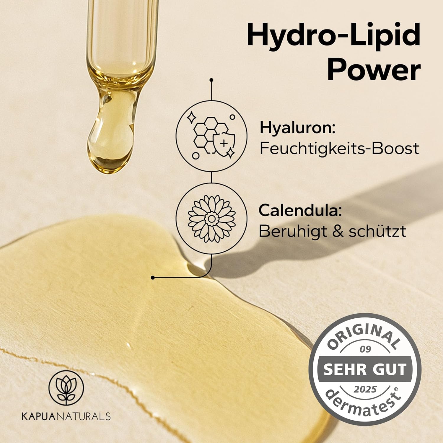 Hydro-Lipid Bio-Körperöl • Körperöl mit Hyaluronsäure & Ringelblume • Für straffe, gepflegte Haut • Bei Dehnungsstreifen und Cellulite • Narbenpflege & Massageöl • 100 % natürlich – Hergestellt in Deutschland – Bild 2