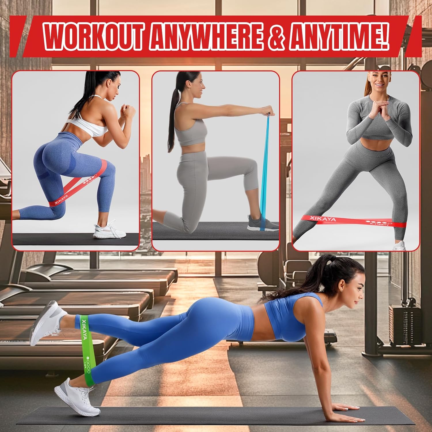 Fitnessbänder (5er-Set) Widerstandsbänder mit 5 Stufen, Fitnessband Widerstand, mit Trainingsanleitung und Farbkartonverpackung, Gymnastikband für Muskelaufbau, Yoga – Bild 7