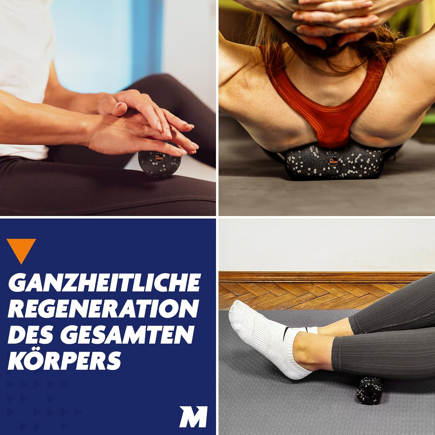 Tenso Faszienrollen 4-in-1-Set – mittelharte Faszienrolle + Duoball + Triggerpunktball + Minirolle für Rücken & Wirbelsäule, Premium-EPP-Schaum, hypoallergen – Bild 5