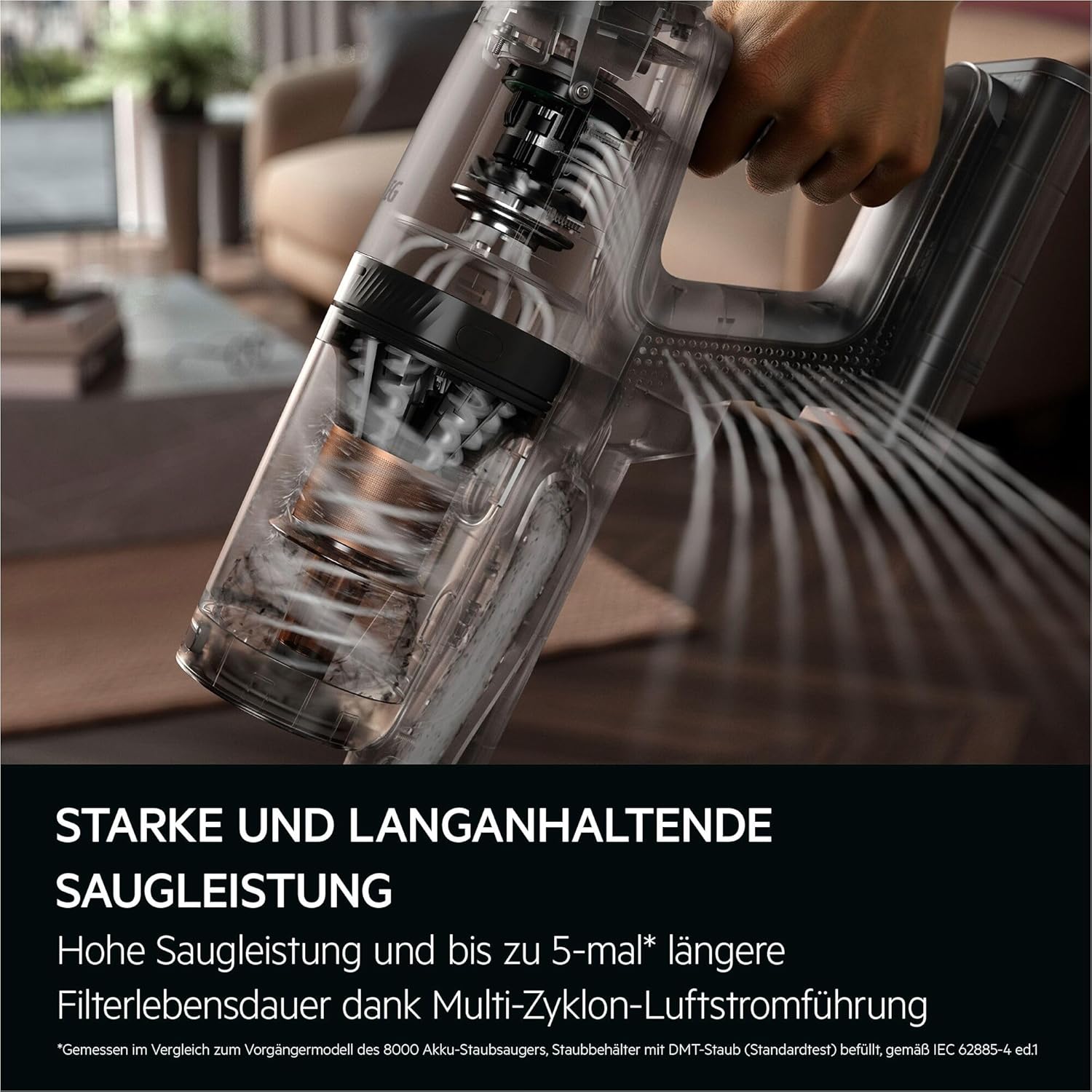 AEG Ultimate 8000 Akku-Staubsauger mit Saugstation von Stiftung Warentest mit GUT (2,5), Auto-Modus, 5-Stufen-Filtration, für Hartboden, Teppich, 25 V Akku wechselbar, 400 ml, Dunkelgrau, AP83AB25DG – Bild 5