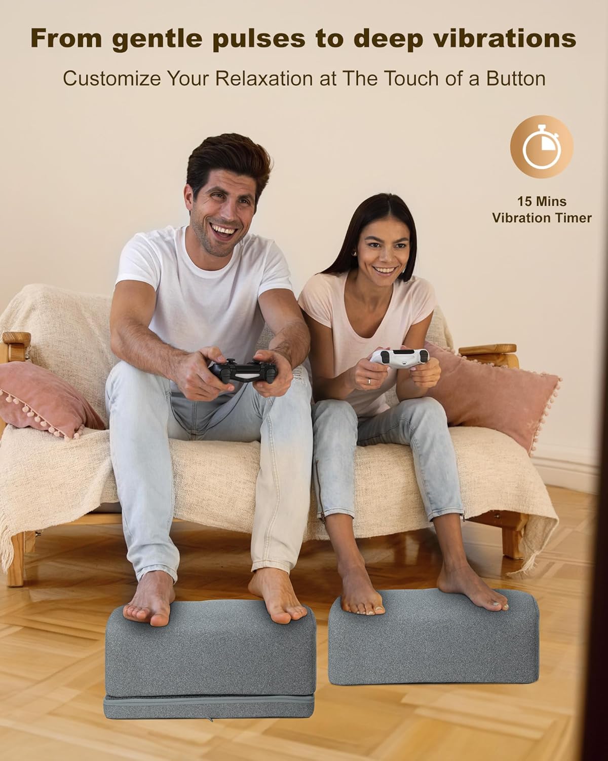 COMFIER Fußstützen-Schreibtisch mit Heizung und Vibration, verstellbarer Fußwärmer in 3 Höhen, ergonomische Wärme- und Massagefunktion für Büro, Gaming-Stuhl und Heimbüro – Bild 6