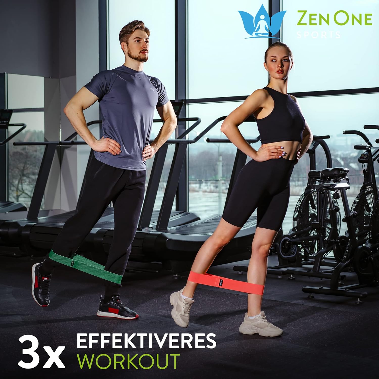 ZenOne Sports® Fitnessbänder aus Latex I Loop Bänder Set - Widerstandsbänder in 3-5 Stärken I Resistance Bands für Krafttraining, Warm-up & mehr I Booty Band Set mit Workout-Guide, Theraband Loop – Bild 9