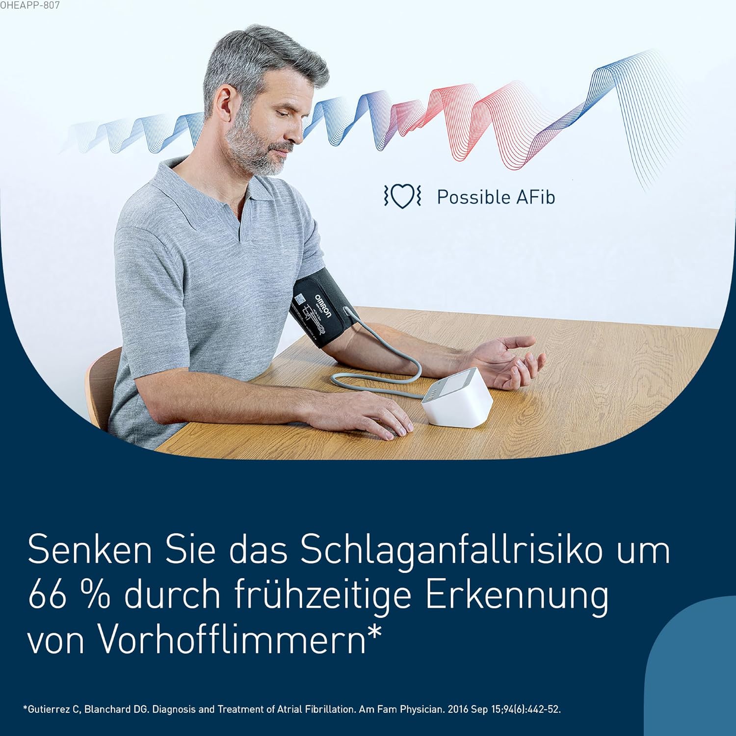 OMRON X4 Connect AFib Automatisches Blutdruckmessgerät mit App und Bluetooth, Oberarm-Blutdruckmessgerät mit Erkennung von Vorhofflimmern (AFib), klinisch validiert, Diabetiker und Schwangere, 22–42 cm – Bild 2