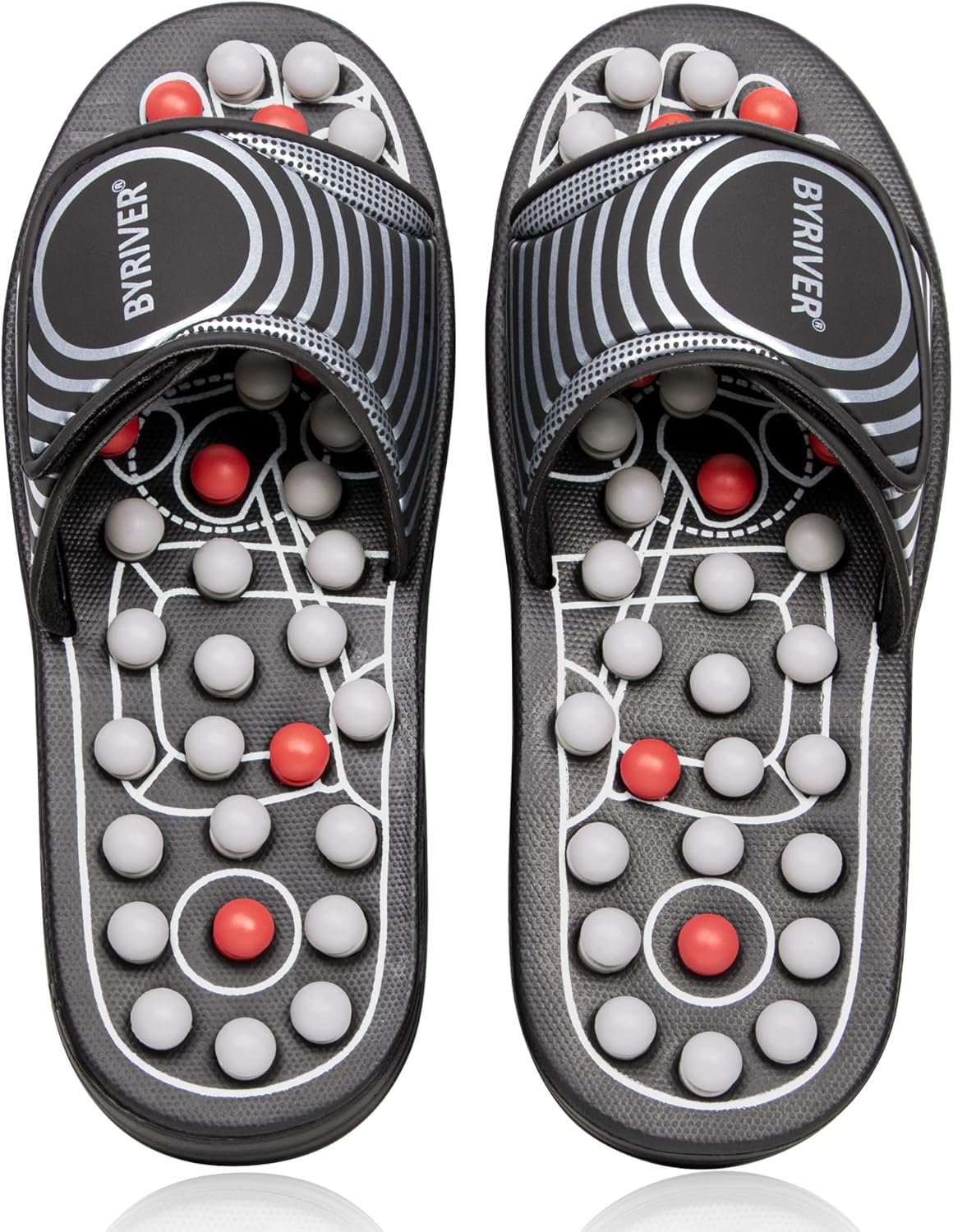 BYRIVER Akupunktur-Fußmassagematte, Roll-Flip-Flops, Reflexzonenmassage-Werkzeuge, Produkt zur Linderung von Fußgewölbeschmerzen, Geschenke zur Gesundheitsentspannung für Mama und Papa (BL)