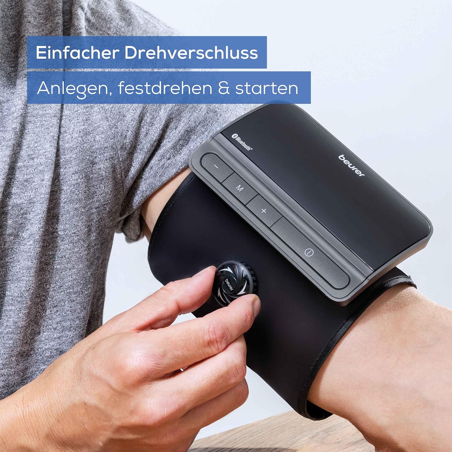 Beurer BM 81 easyLock Oberarm-Blutdruckmessgerät, einfache Bedienung ohne Kabel, klinisch validiert, Manschette mit Schraubverschluss, sanfte und schnelle Messung, Datenübertragung an Apple Health und Co – Bild 3