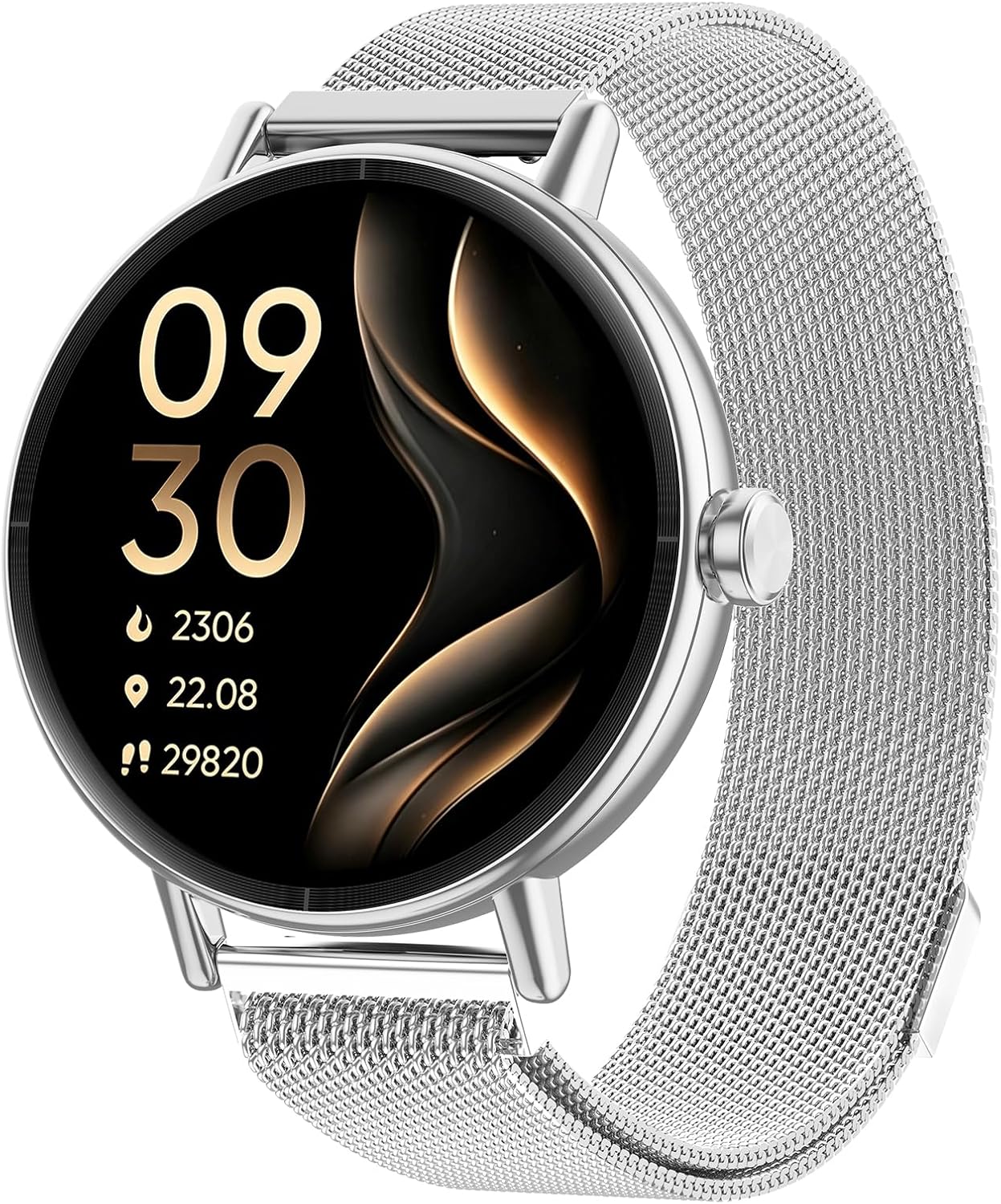 Gydom Runde Smartwatch für Damen, 1,27 Zoll, Smartwatch mit Telefonfunktion, Fitnessuhr mit SpO2, Herzfrequenz, Stress, Kalorien, Schlaf, Schrittzähler, 100+ Sportmodi, IP68, wasserdichte Sportuhr für iOS