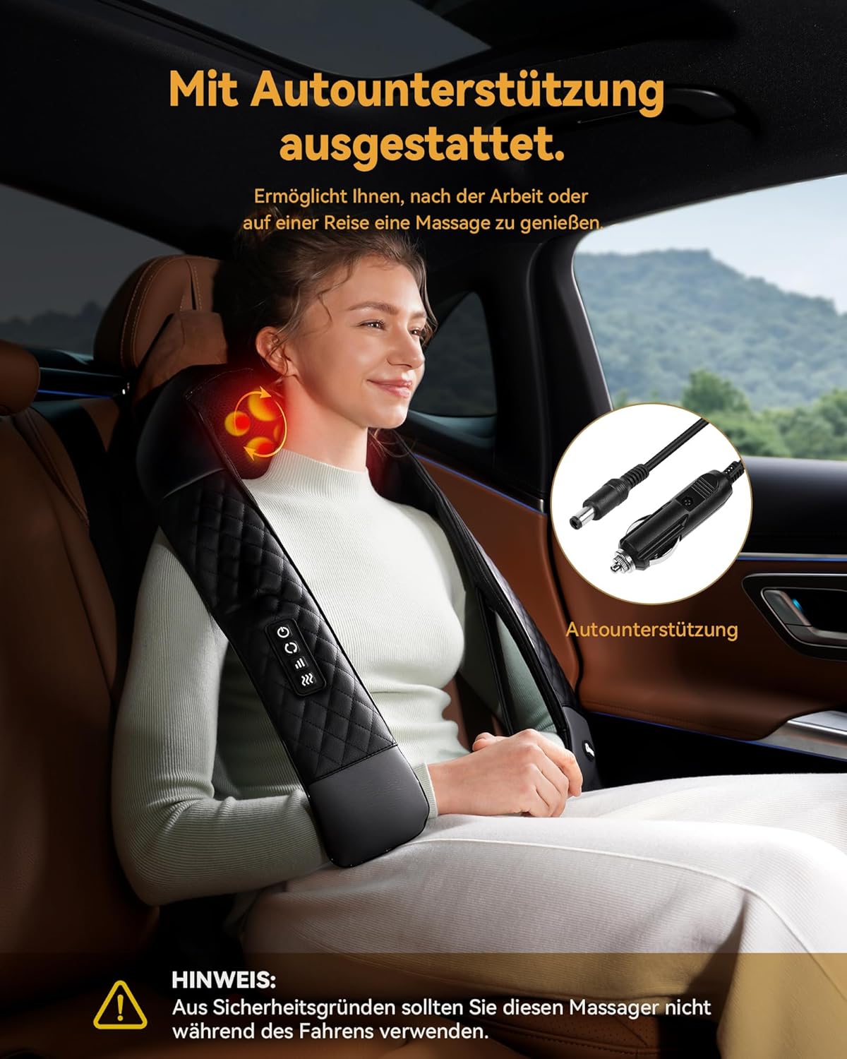KNQZE Nackenmassagegerät mit Wärme 2026, 4D-Shiatsu-Massagegerät Nacken Schulter, Linderung von Nackenverspannungen, Tiefenmassage für Nacken, Schulter, Rücken, Geschenke für Frauen/Mütter/Väter – Bild 5