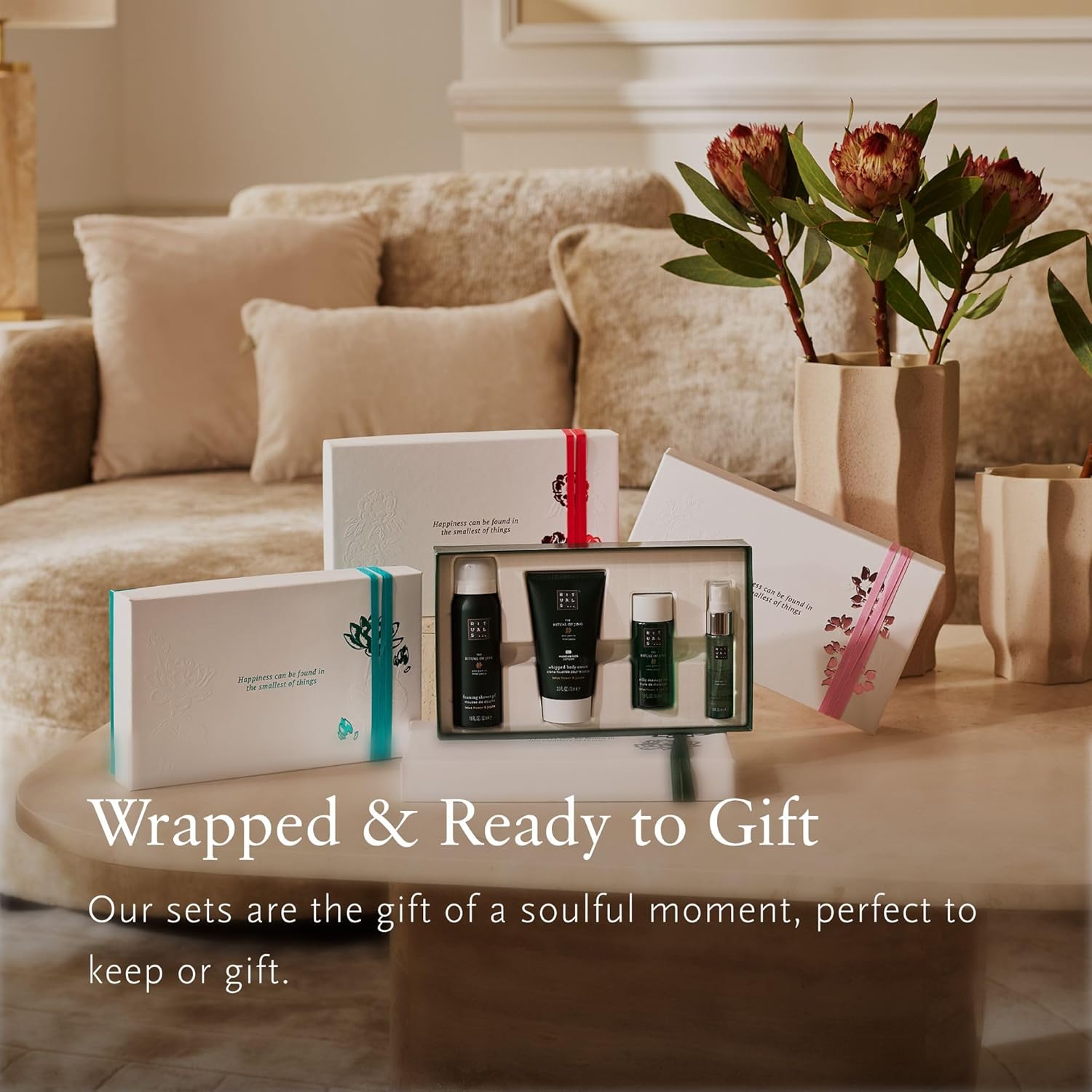 RITUALS The Ritual of Karma Geschenkset, klein, vier Hautpflegeprodukte mit Lotusblüte und weißem Tee – Bade-Geschenkbox mit nährender und beruhigender Wirkung – Bild 5