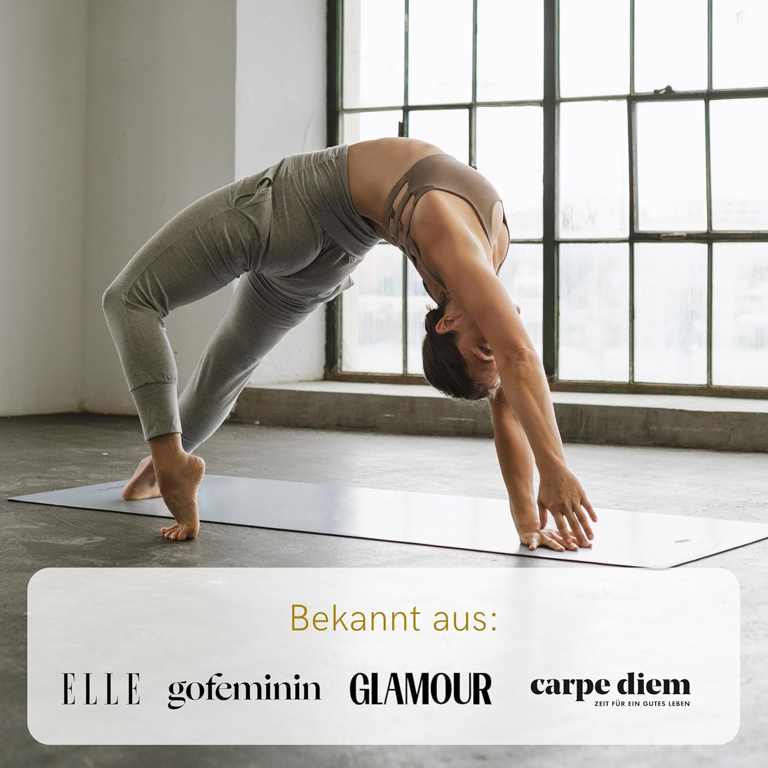 Lotuscrafts Yogamatte Pure – extrem rutschfeste PU-Oberfläche – ökologisch aus Naturkautschuk – professionelle Yogamatte ideal für Hot Yoga und Ashtanga Yoga – extra breit (183 x 66 x 0,4 cm) – Bild 7