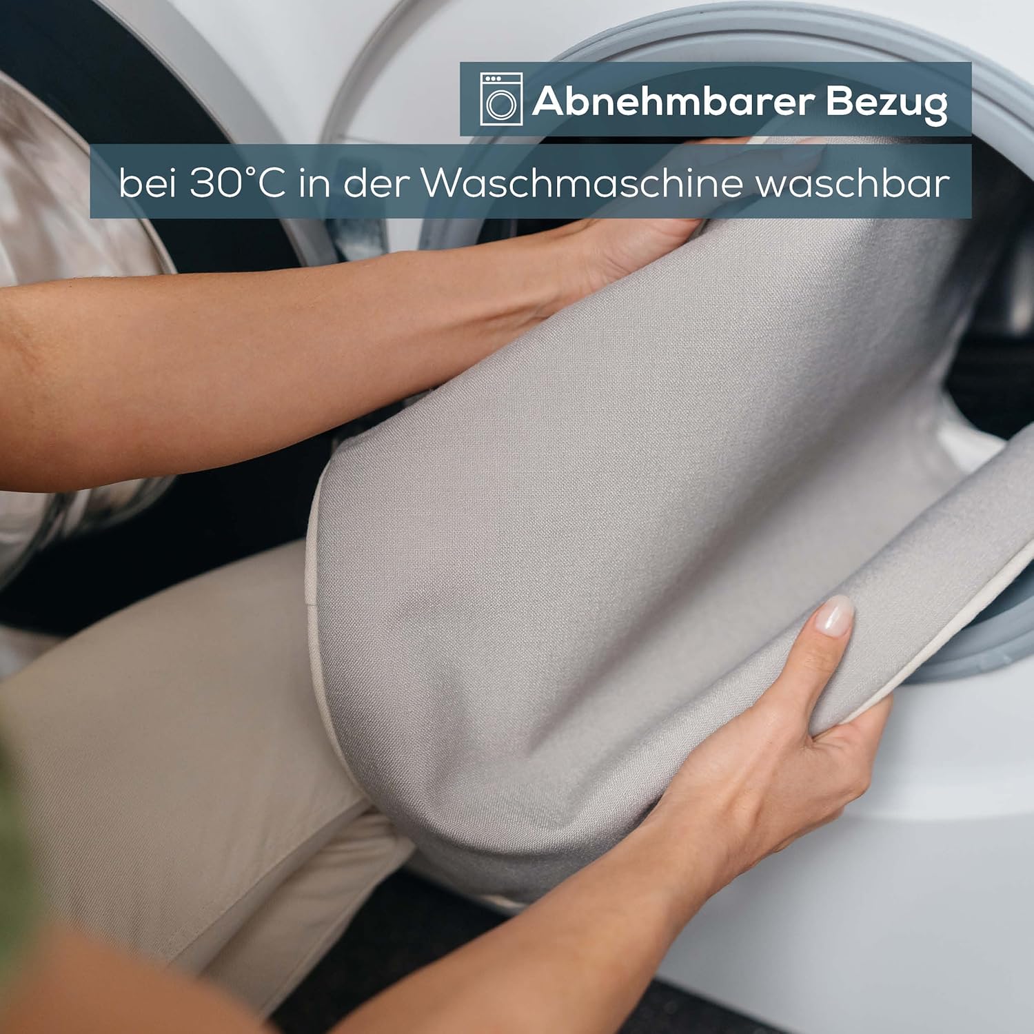 Beurer MG 139 Akku-Massagekissen mit Wärmefunktion, kabelloses Shiatsu-Massagekissen, zuschaltbare Wärme, aus recyceltem Material, maschinenwaschbar, automatische Abschaltung, 40 x 40 cm, Mint – Bild 5