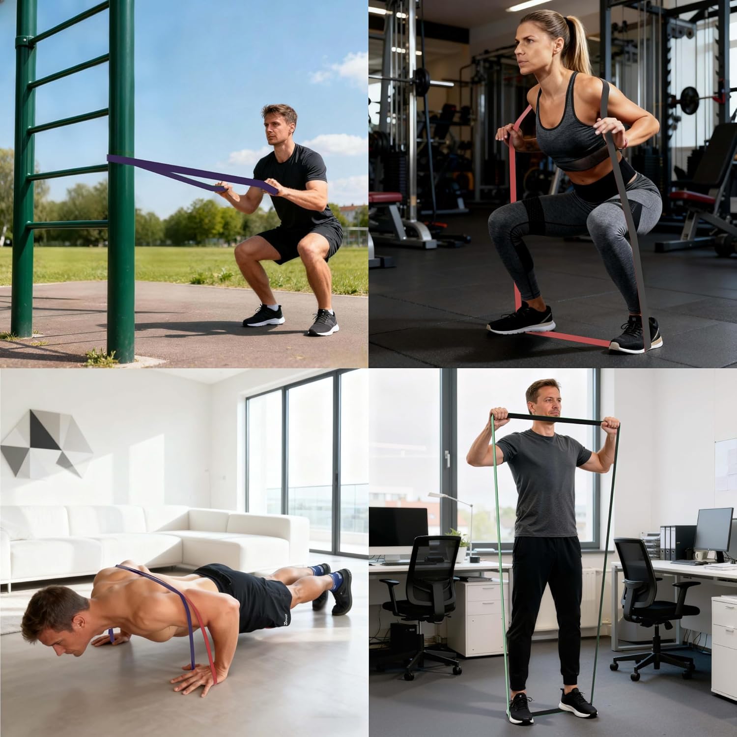 Fitnessbänder-Set mit Türanker & Aufbewahrungstasche, zweiseitig zweifarbig für Zuhause, Krafttraining, Physiotherapie, Geschenk für Männer und Frauen – Bild 6