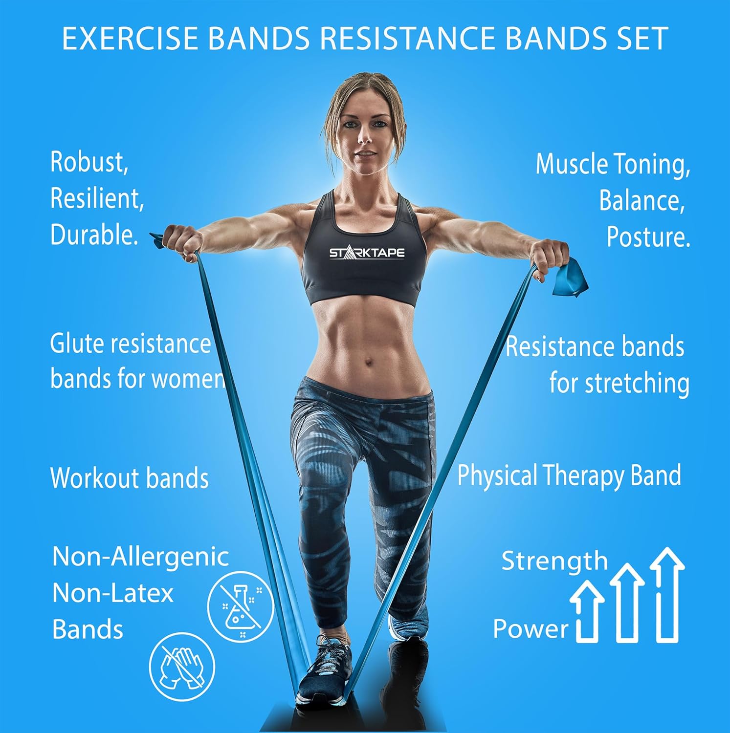 Widerstandsbänder, latexfrei – von 2,5 Metern bis 46 Metern Länge, professionelle Fitnessbänder für Heimtraining, Physiotherapie, Pilates, Krafttraining und Rehabilitation – Bild 2