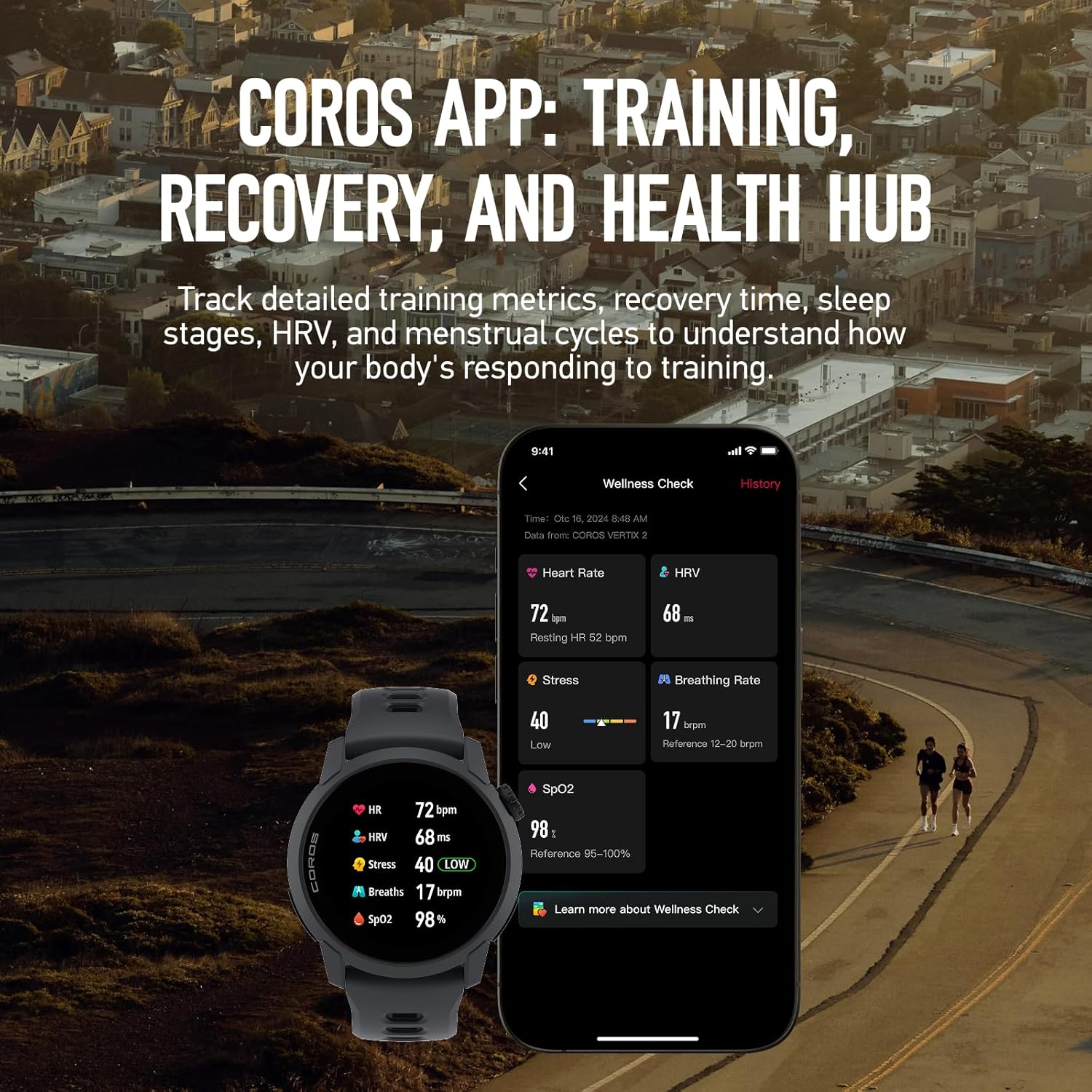 COROS Pace 4 Ultraleichte Sportuhr, 1,2 Zoll AMOLED-Touchscreen, 32 g Laufuhr, 19 Tage Nutzung, Sprachsteuerung, Trainingstools, präzises GPS, Trainingsplan, Laufen (schwarzes Silikon) – Bild 7