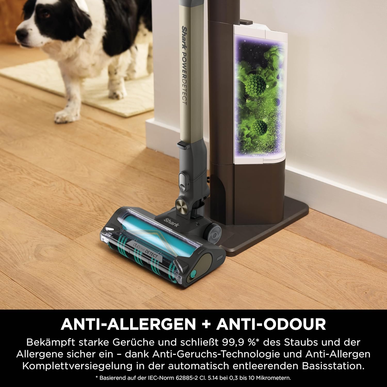 Shark PowerDetect Clean & Empty Akku-Staubsauger mit Saugstation, bis zu 70 Minuten Laufzeit, kabellos, selbstentleerend für Tierhaare, Allergiker, Teppiche und Hartböden, mit LED-Licht, Gold, IP3253EUT – Bild 13