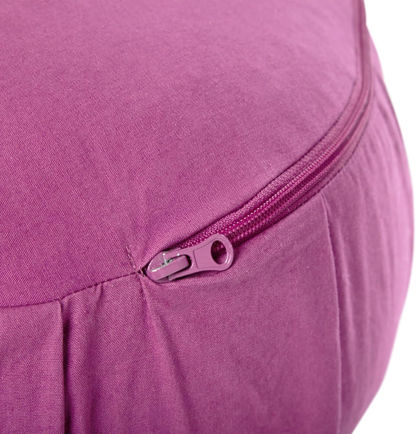 GORILLA SPORTS® Yogakissen – rund, waschbarer Bezug, 100 % Baumwolle, Dinkelspelzfüllung, Sitzhöhe 18 cm, Durchmesser 30 cm, mit Griff, Farbe wählbar – Meditationskissen, Sitzkissen, Yoga-Bolster – Bild 9