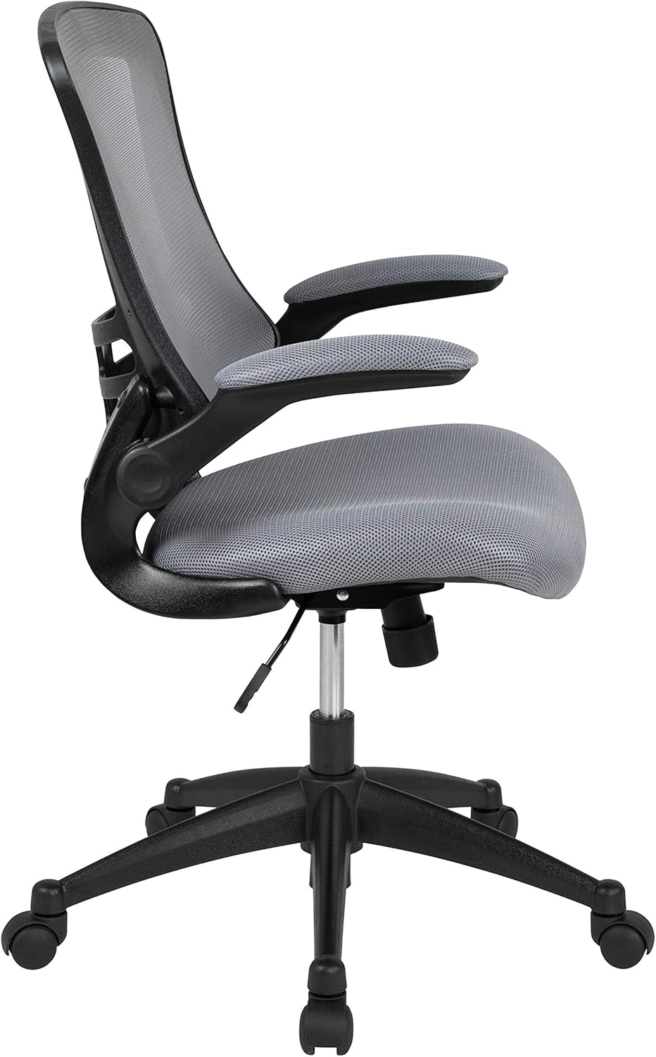 Flash Furniture Bürostuhl mit hoher Rückenlehne, ergonomischer Drehstuhl mit klappbaren Armlehnen und verstellbarer Kopfstütze – Bild 8