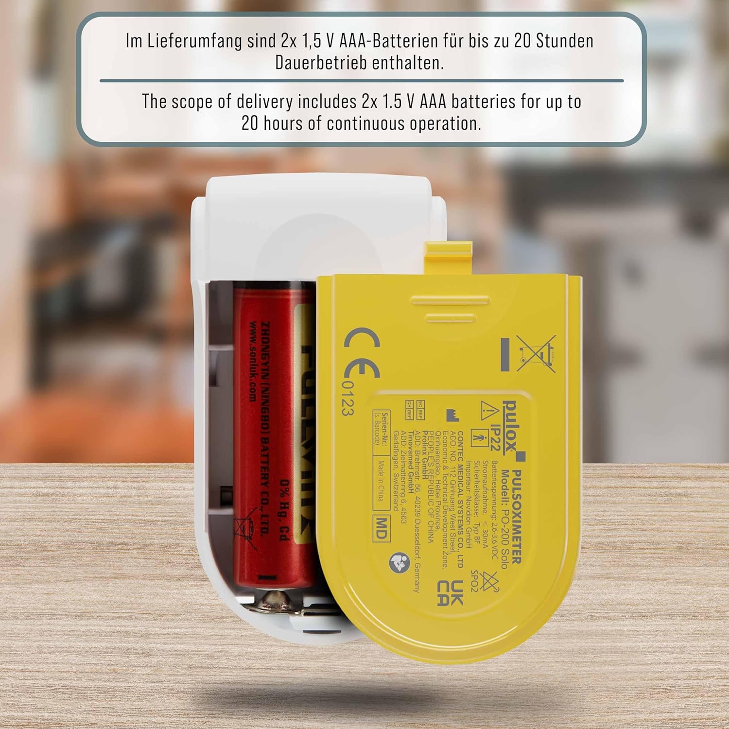 Pulsoximeter PULOX PO-200 Solo Fingerpulsoximeter zur Messung von Puls und Sauerstoffsättigung am Finger – Bild 4