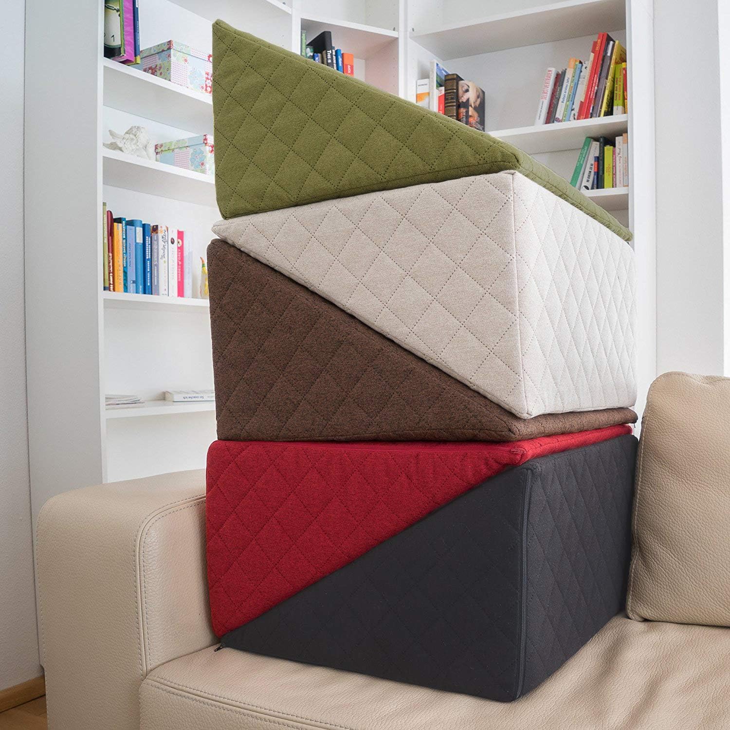 Rückenkissen 60 x 50 x 30 cm, bequemes Lesekissen für Bett und Sofa, formstabile Rückenlehne, ideal zum Lesen oder Gaming, Kissen, vielseitiges Rückenkissen, Anthrazit – Bild 6