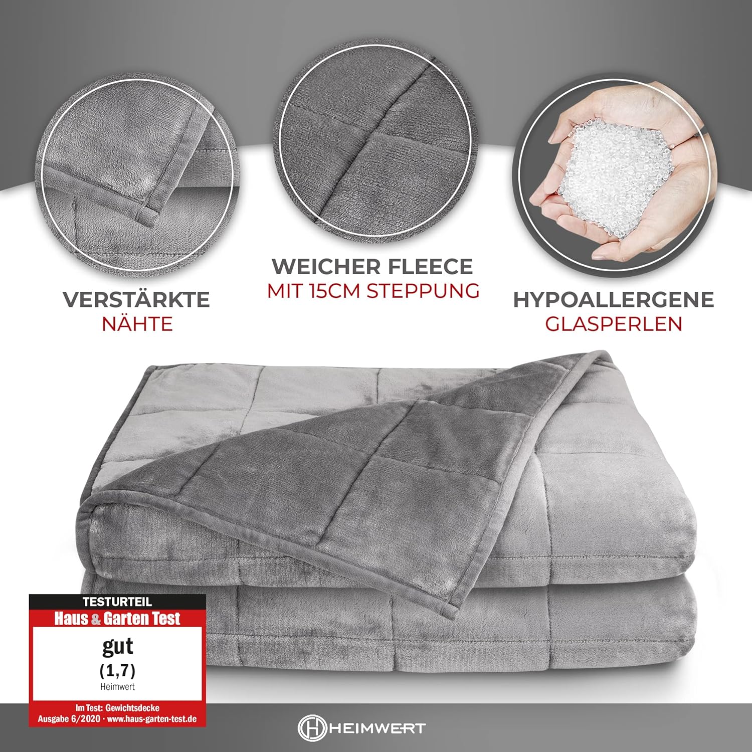 Heimwert Gewichtsdecke Therapiedecke Gewichtsdecke – Schwere Decke für Geborgenheit und tiefen Schlaf I Schwere Bettdecke Therapiedecken Therapiedecke Erwachsenendecke Schwer (4 kg) – Bild 4