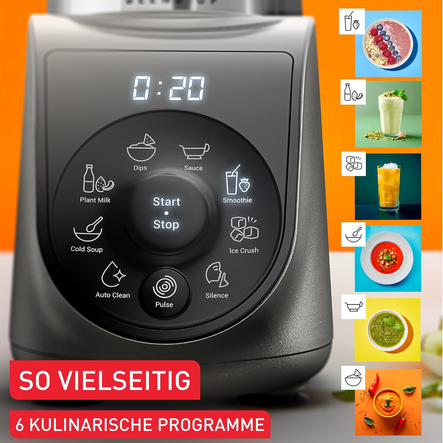 Tefal Blend Up BL19JEF0 1000 W, 8 automatische Programme, Powelix-Klingen, automatischer Reinigungsmodus, kompakt, leicht, geräuschloser Modus, inklusive Flaschen für unterwegs (400/700 ml), Grau – Bild 2