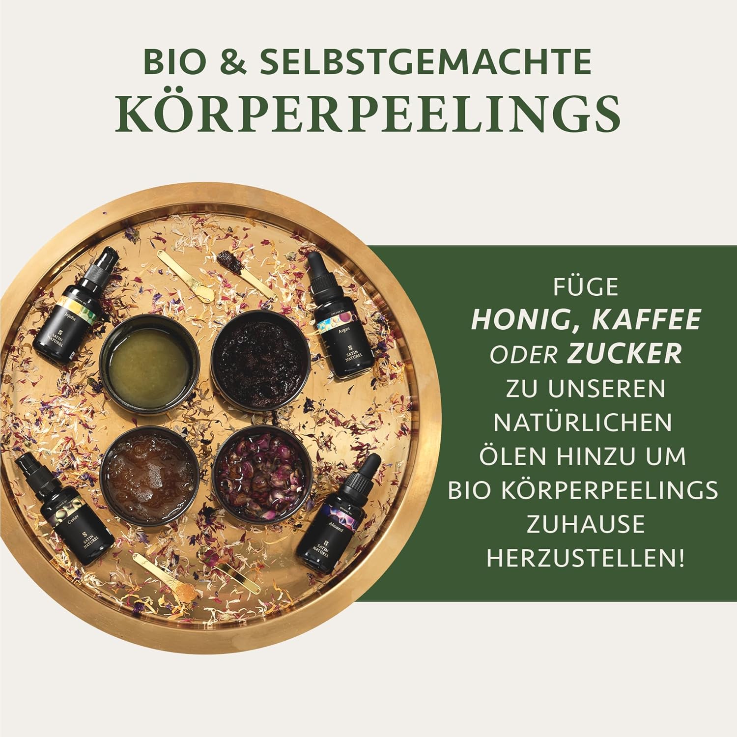 Satin Naturel Verwöhn-Geschenkset für Frauen mit Bio-Arganöl, Rizinusöl, Mandelöl, Jojobaöl und Sheabutter, Wellness-Set – Bild 8