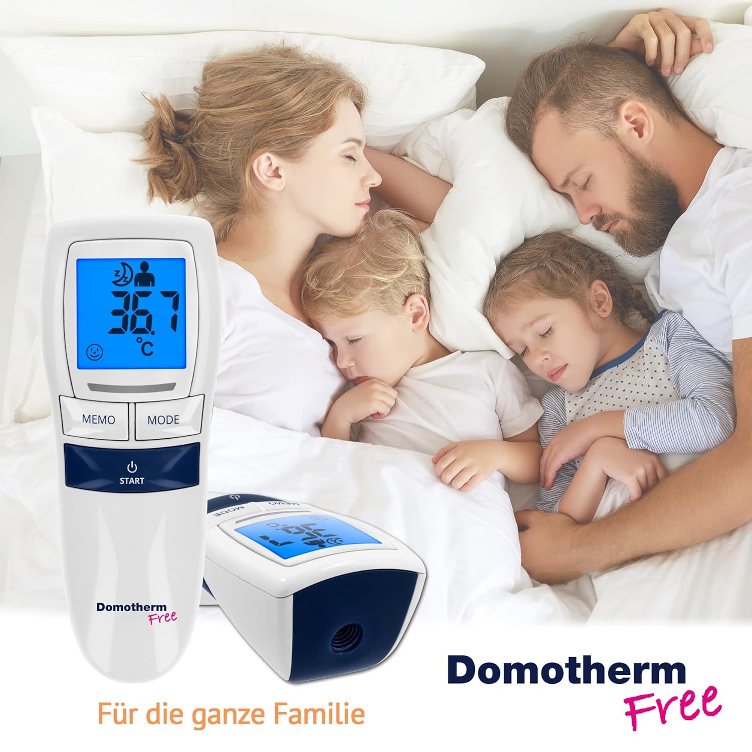 Domotherm Free Fieberthermometer, kontaktloses Infrarot-Thermometer, Baby, Kinder, Erwachsene, Stirnthermometer, Messung in 1 Sekunde – Bild 6