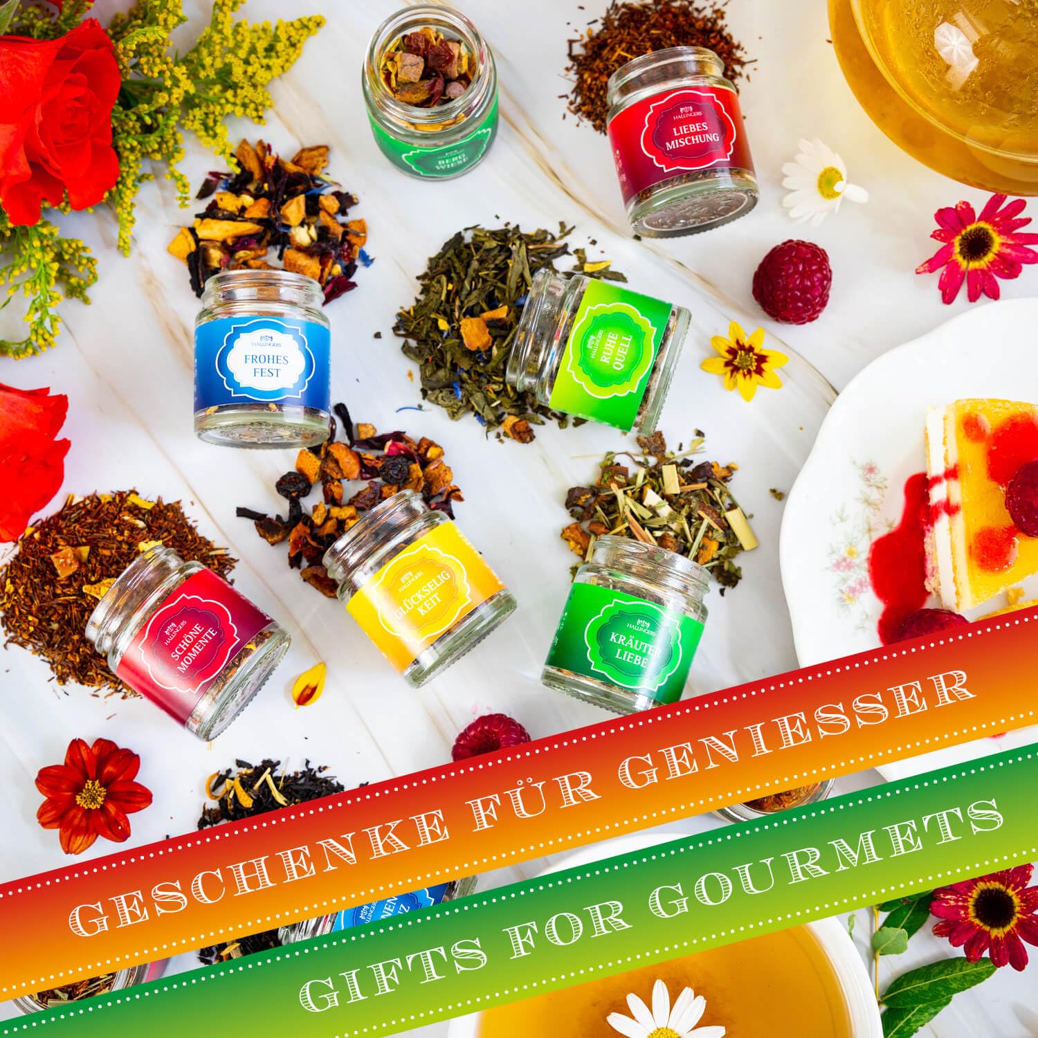 Hallingers Genuss Manufaktur Tee-Geschenkset – 24 Sorten Premium Loser Tee Probierset in edler Geschenkbox mit Rezeptheft „Tee Deluxe Selection 24“, Geschenkidee für Sie und Ihn – Bild 4