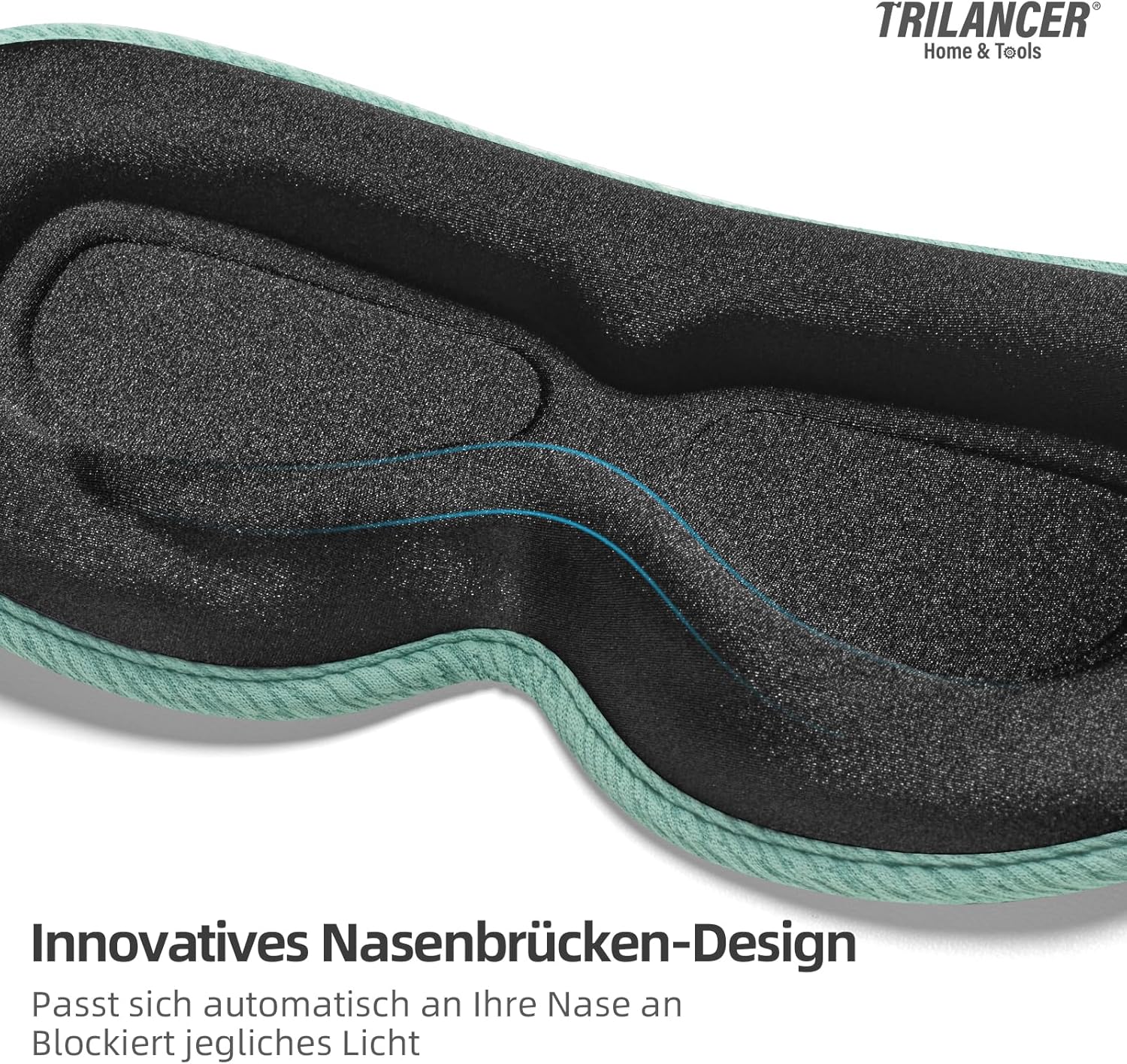 Trilancer 99,99 % lichtblockierende 3D-Schlafmaske für Männer und Frauen, ultraweiches und druckfreies Design, Augenmaske für Seitenschläfer, Nickerchen, Meditation, Reisen und Schlafzimmer – Bild 3