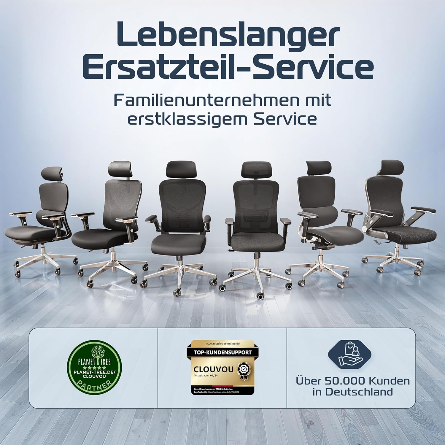 CLOUVOU BrightSeat Ergonomischer Bürostuhl (Testsieger), Schreibtischstuhl, 100 % individuell verstellbar, Bürostuhl und Gaming-Stuhl, Computerstuhl, Home-Office-Stuhl, ergonomischer Drehstuhl, 150 kg – Bild 9