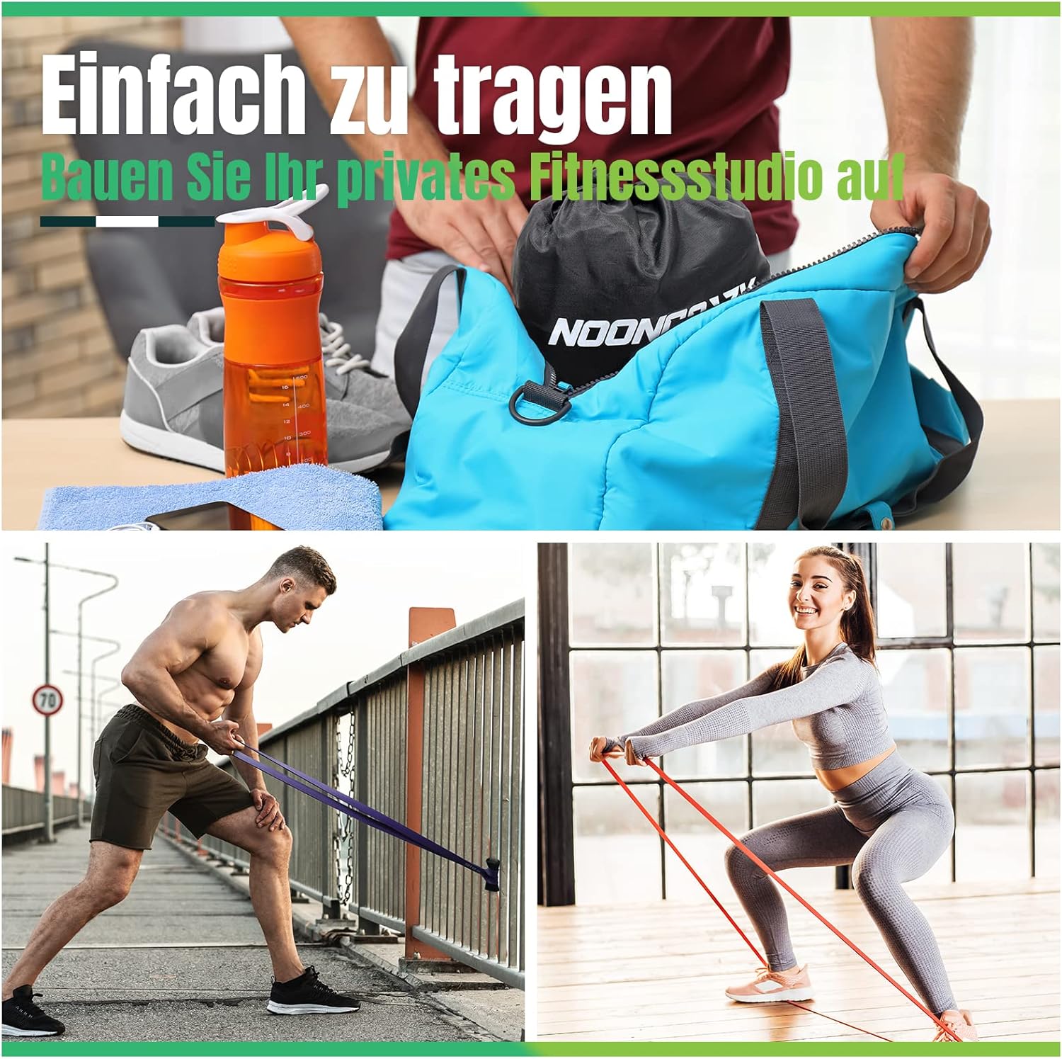 Widerstandsbänder, verschiedene Stufen mit Türanker und Griffen, Fitnessbänder für Krafttraining, Training, Physiotherapie, Yoga, für Männer und Frauen – Bild 7