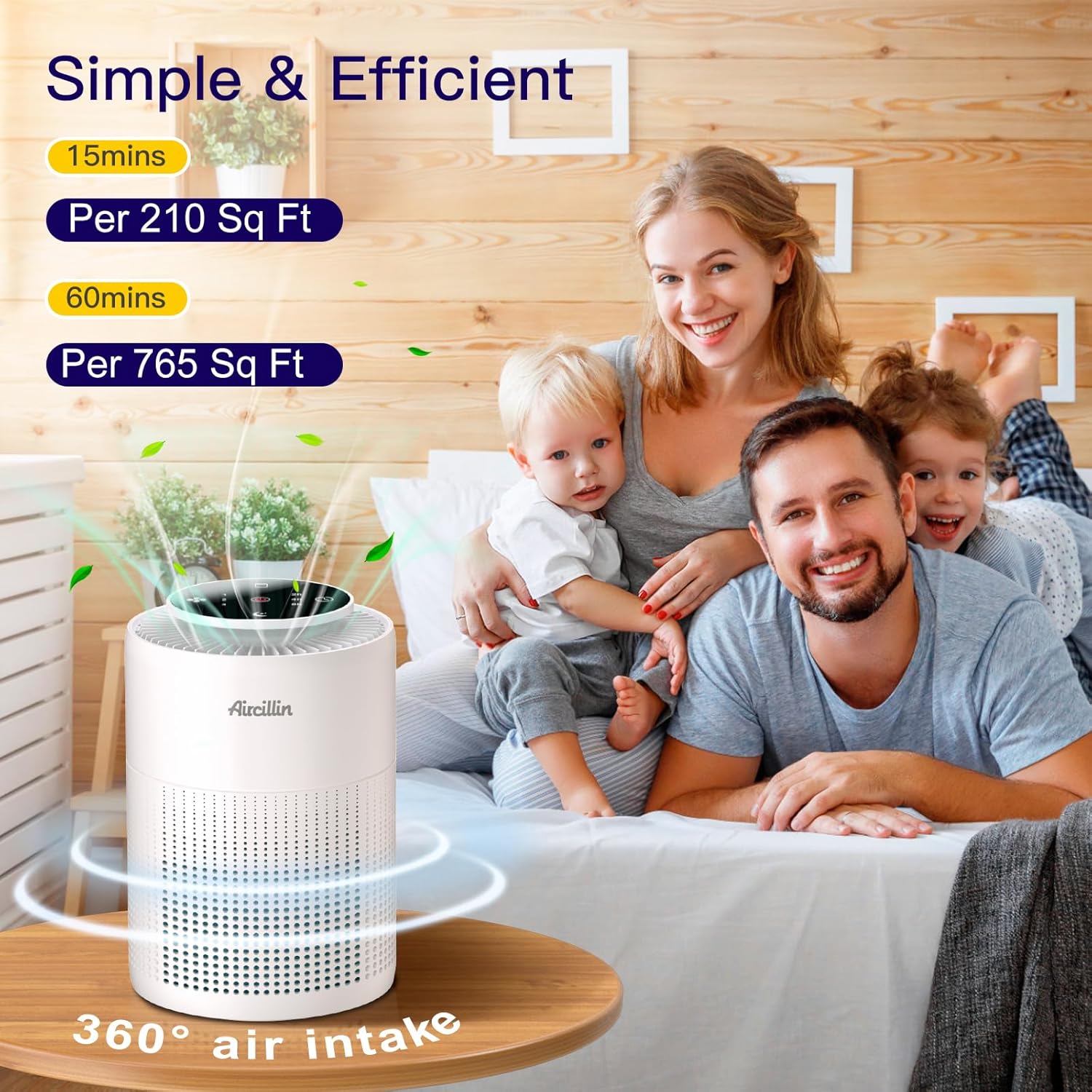 Aircillin Luftreiniger für Allergiker mit Aromatherapie, mit 4-stufigem H13 HEPA-Filter, 6 W Energieeinsparung, 23 dB, HEPA-Luftfilter gegen 99,97 % Schimmel, Staub, Pollen, Tierhaare und Gerüche (AP070B) – Bild 3