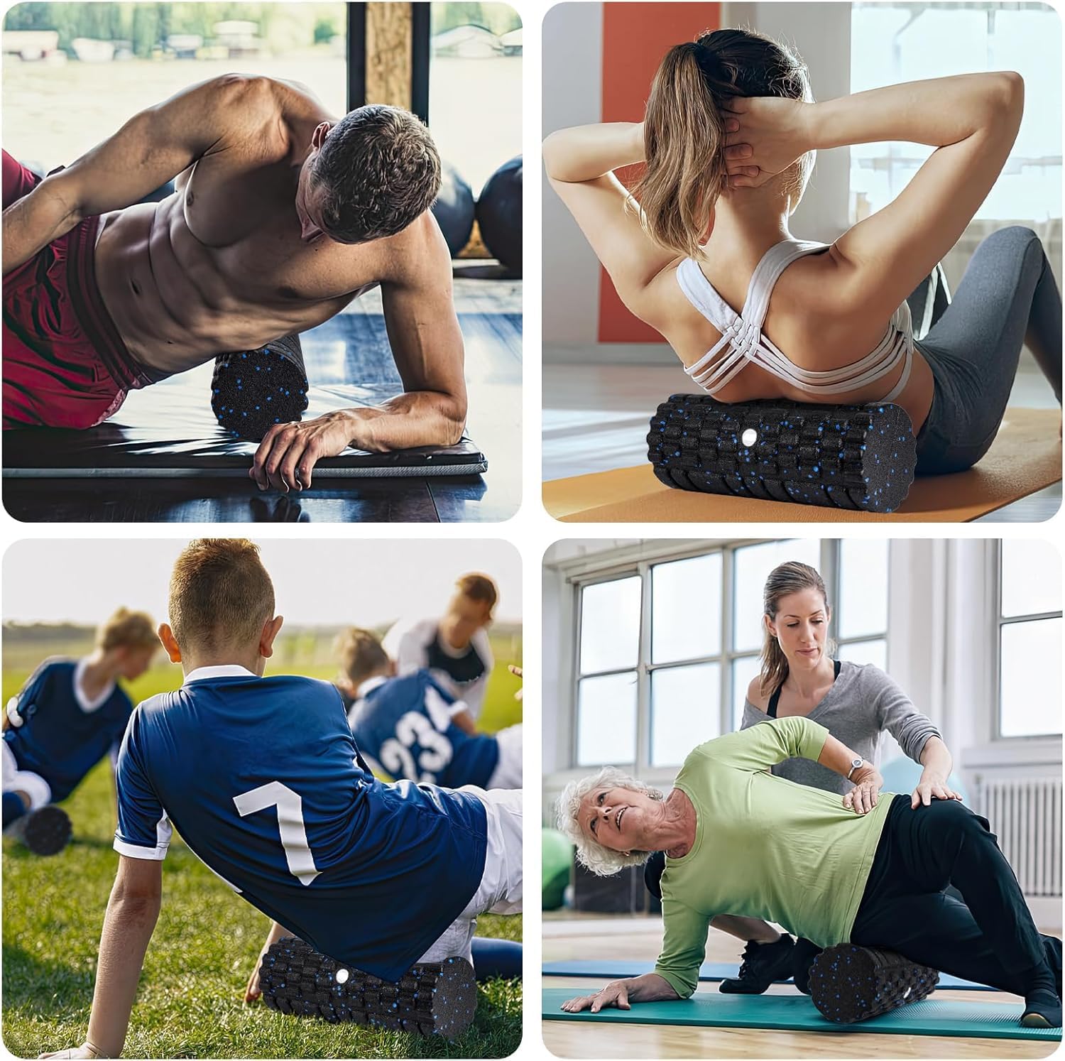 3D-Faszienrollen-Set, Schaumstoffrolle, Faszien-Set mit Faszienball, Mini-Faszienrolle klein und Duoball für Yoga, Faszientraining der Muskeln – Bild 7