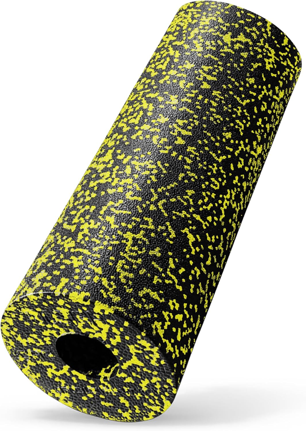4FIZJO Faszienrolle Schaumstoff, Durchmesser 14,5 cm, Länge 45 cm, Massagerolle, Rückenrolle, Fitnessrolle, leicht, hart, Schaumstoffrolle, Faszientraining, Massagetraining, Schwarz/Gelb