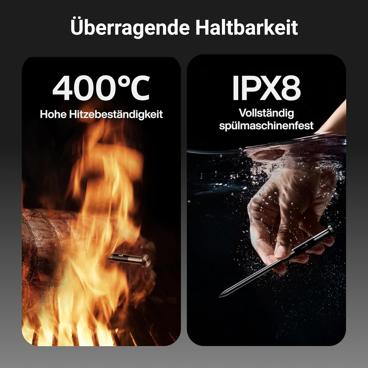 ThermoMaven P1 Fleischthermometer kabellos – WLAN und Bluetooth 5.3, 6 Sensoren, ±0,3 °C präzise, IPX8 wasserdicht, 48-Stunden-Akku, App-Steuerung, NIST- und NSF-zertifiziert, Grillthermometer, Bratenthermometer – Bild 6