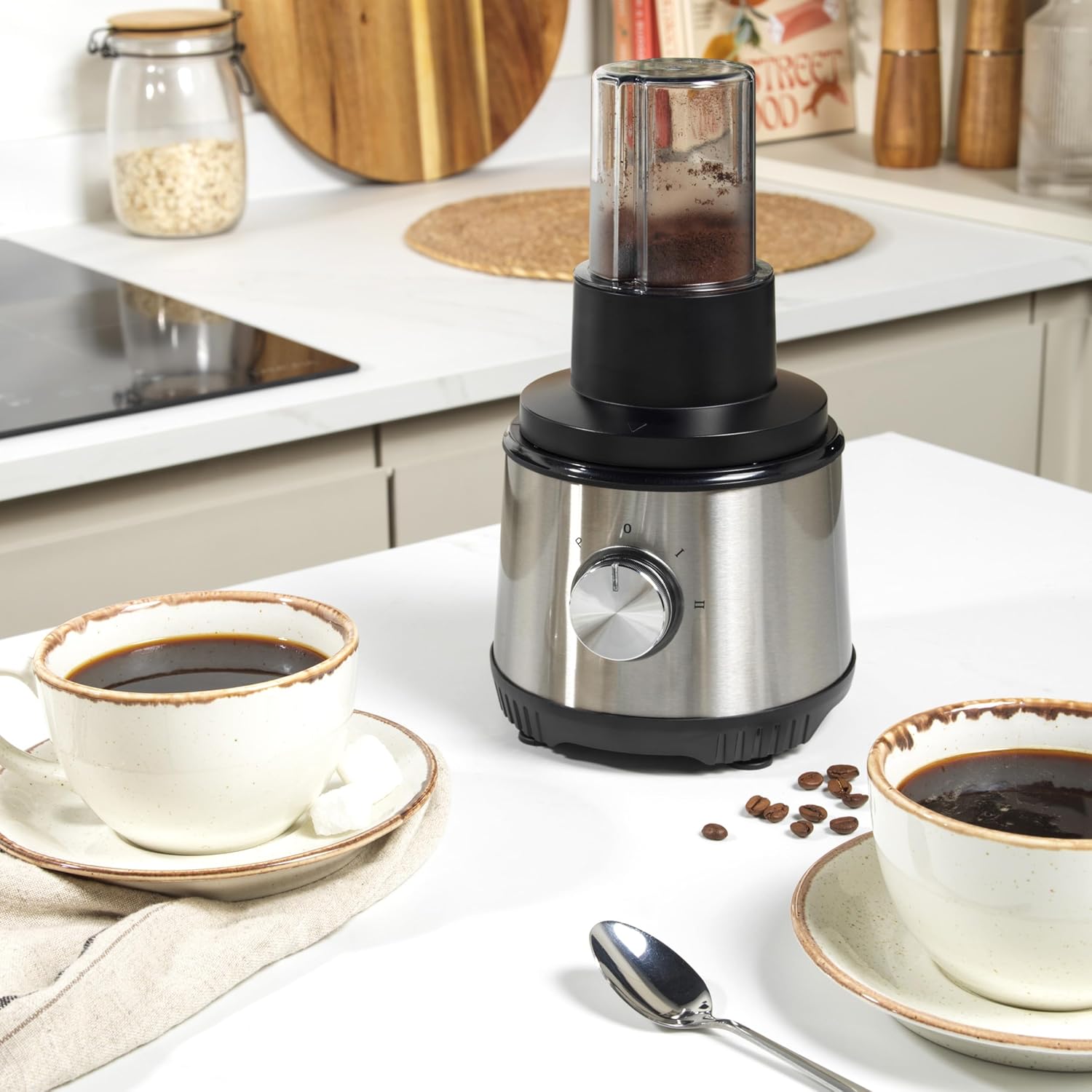Salter 4-in-1-Entsafter & Mixer – Fruchtsaftpresse & Smoothie-Maker, 1L Mixbehälter, inkl. 600 ml Sportflasche, Kaffeemühle, 2 Geschwindigkeitsstufen & Pulse-Funktion – Bild 7