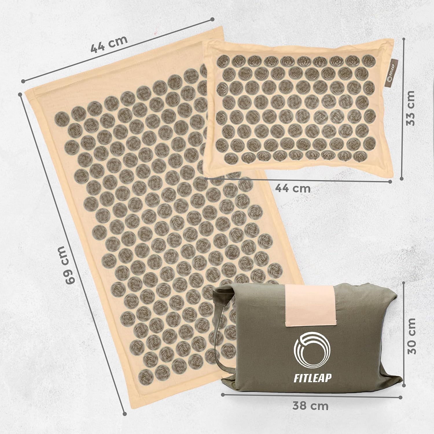 Fitleap Akupressurmatte mit Kissen + Tasche, Massagematte für wohltuende Entspannung und Stimulation, Akupunkturmatte zur Schmerzlinderung – Bild 7