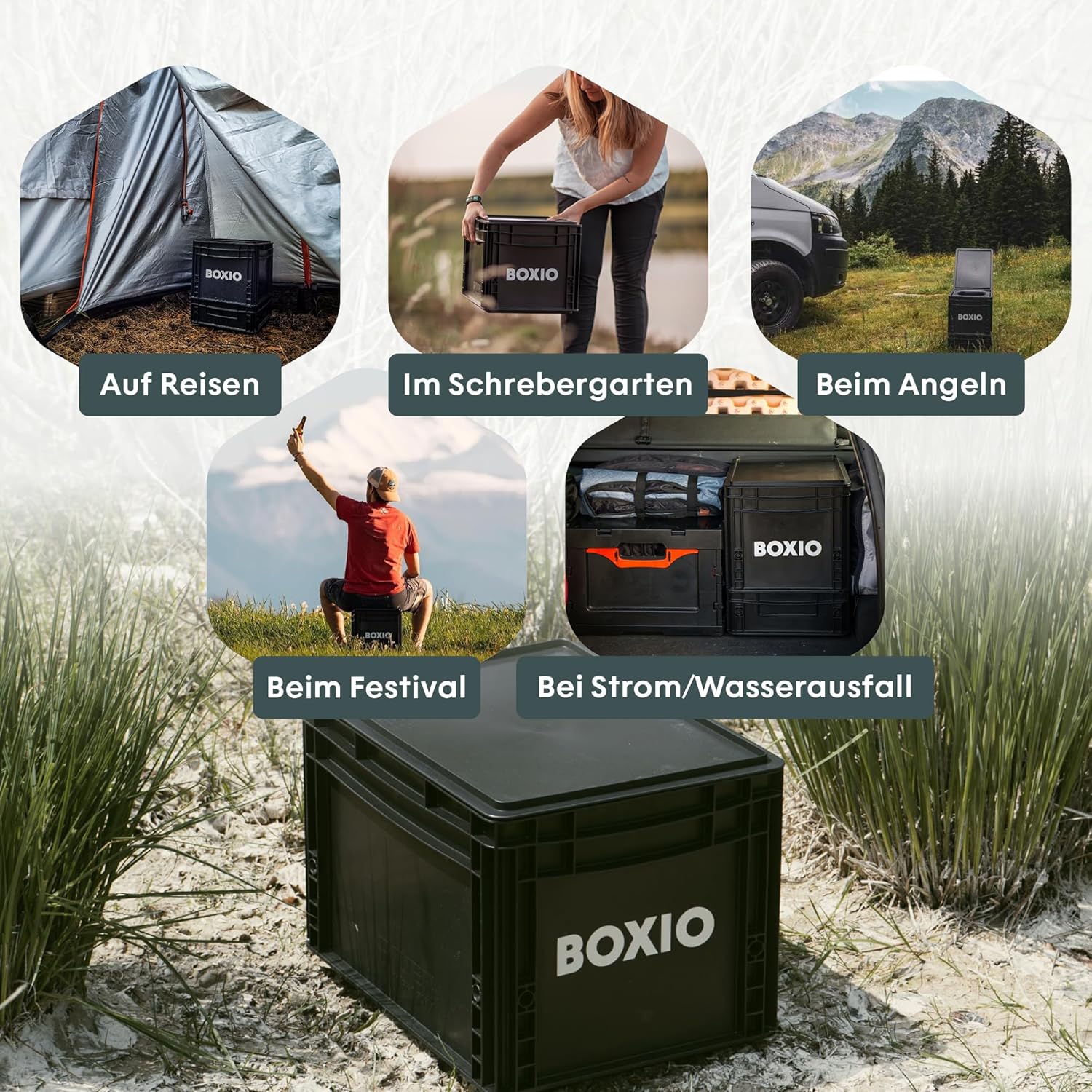 BOXIO – Toilette, mobile Trenntoilette, kompakt, Camping-Toilette, 40 x 30 x 28 cm, Toilette für Reisen, Reise, Boot, Garten, schwarz – Bild 6