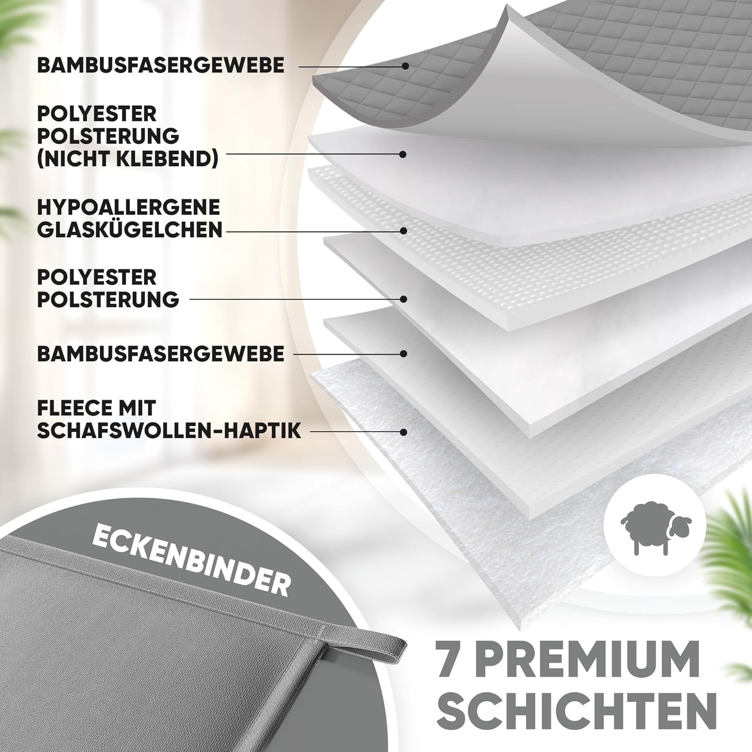 Gewichtsdecke – Gewichtsdecke & Therapiedecke 2-in-1, kühlend & wärmend – schwere Decke gegen Schlaflosigkeit, Stress & Angst – Bambusfaser-Fleece mit Glasperlen – Öko-Tex – Bild 4