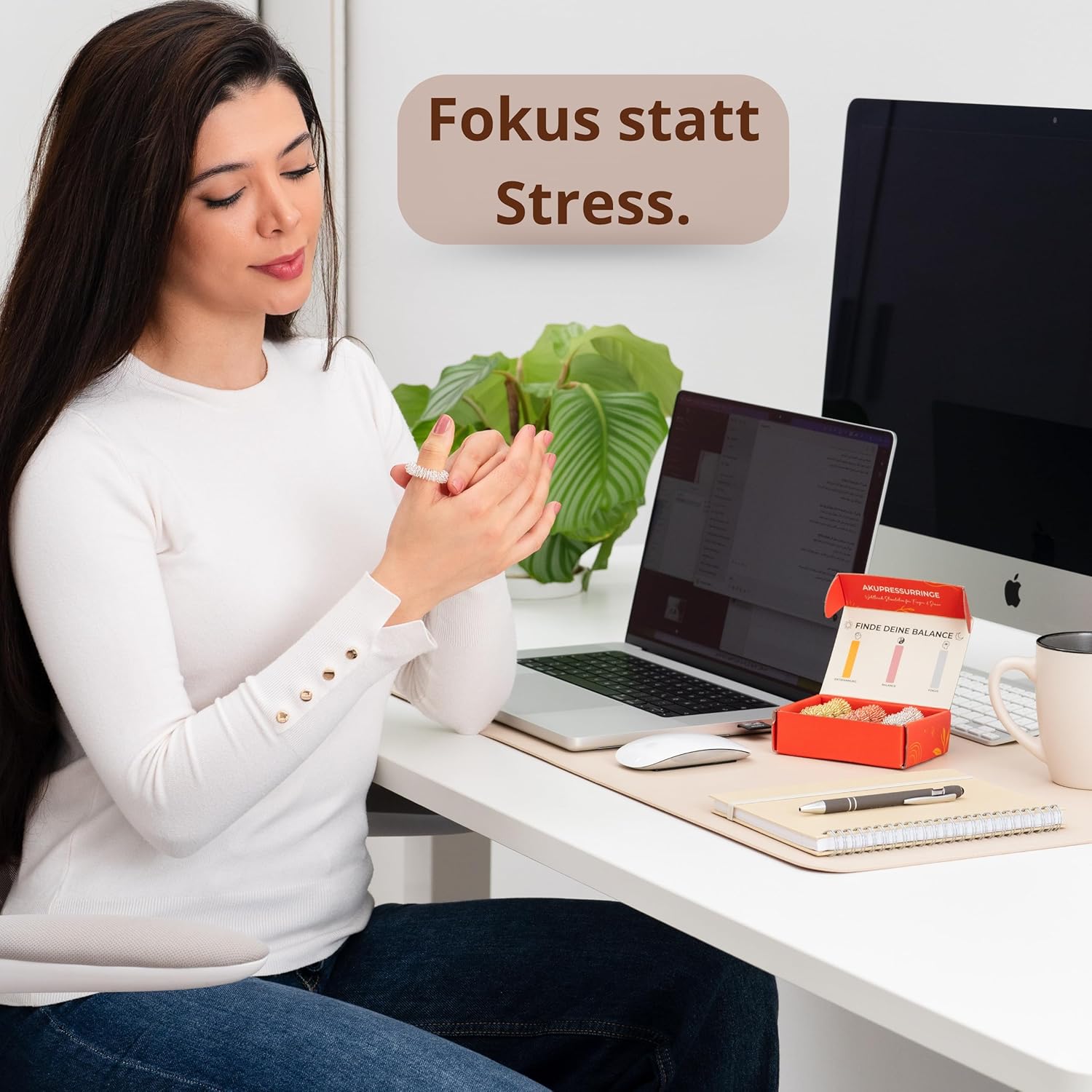 MS Lemberg Anti-Stress-Akupressurring-Set – Fingermassageringe für Entspannung, Konzentration und Achtsamkeit – Zappelring – 12 Therapie-Massage-Stressringe für Stressabbau, Geschicklichkeit und Wellness-Geschenk – Bild 5