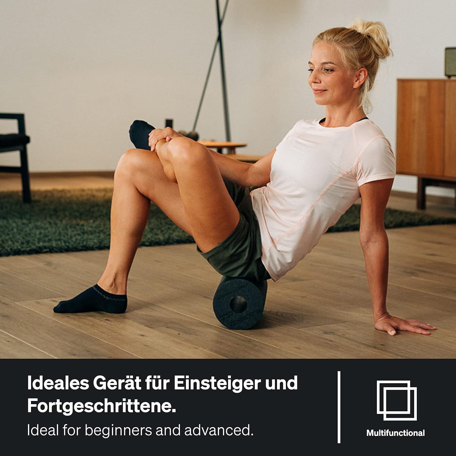 BLACKROLL® Standard Original Faszienrolle (30 x 15 cm), Fitnessrolle zur Selbstmassage von Rücken und Beinen, effektive Massagerolle für funktionelles Training, mittlerer Härtegrad, hergestellt in Deutschland – Bild 6